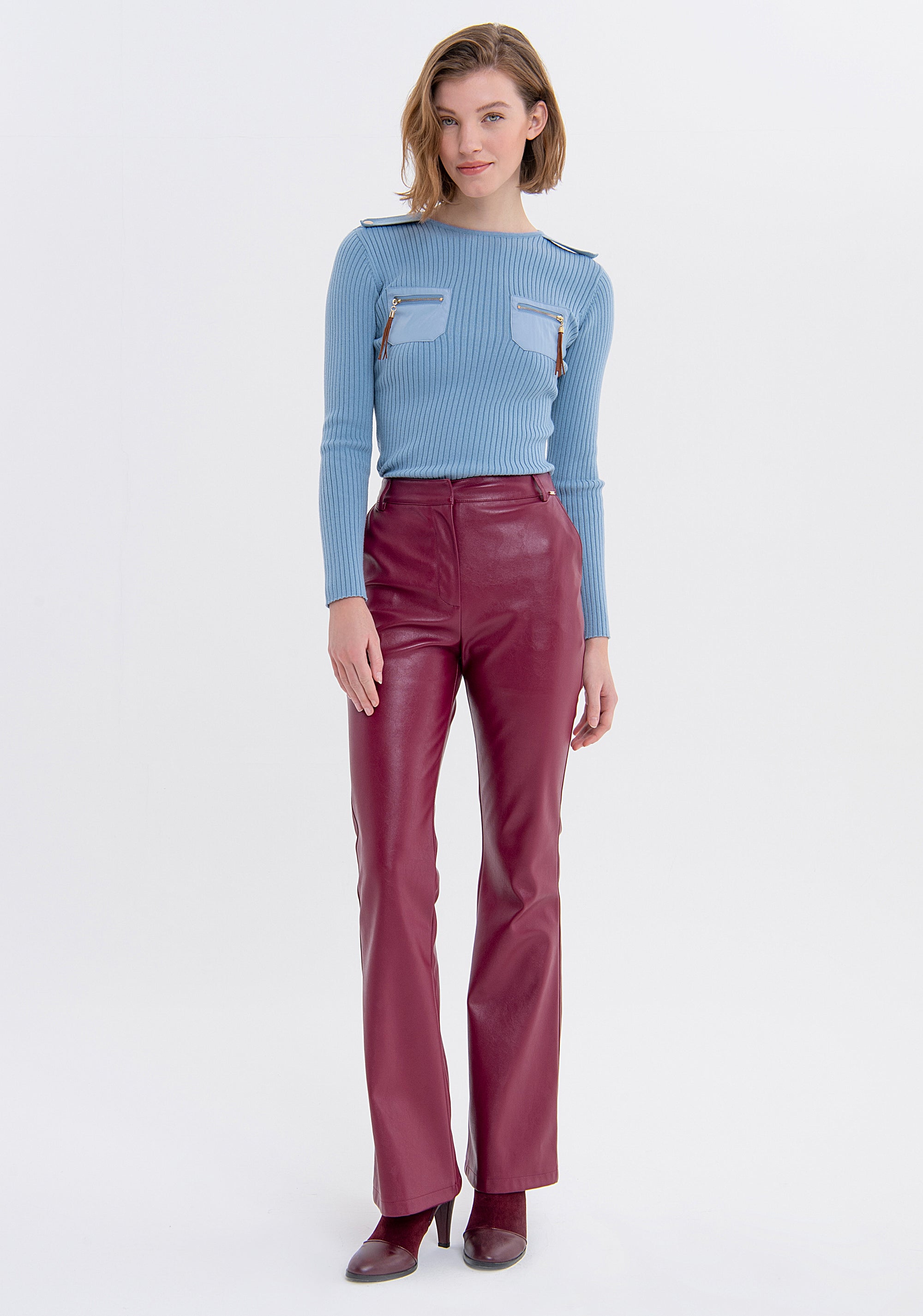 Pantalone bootcut in eco pelle FS23WVA001E49001 Fracomina