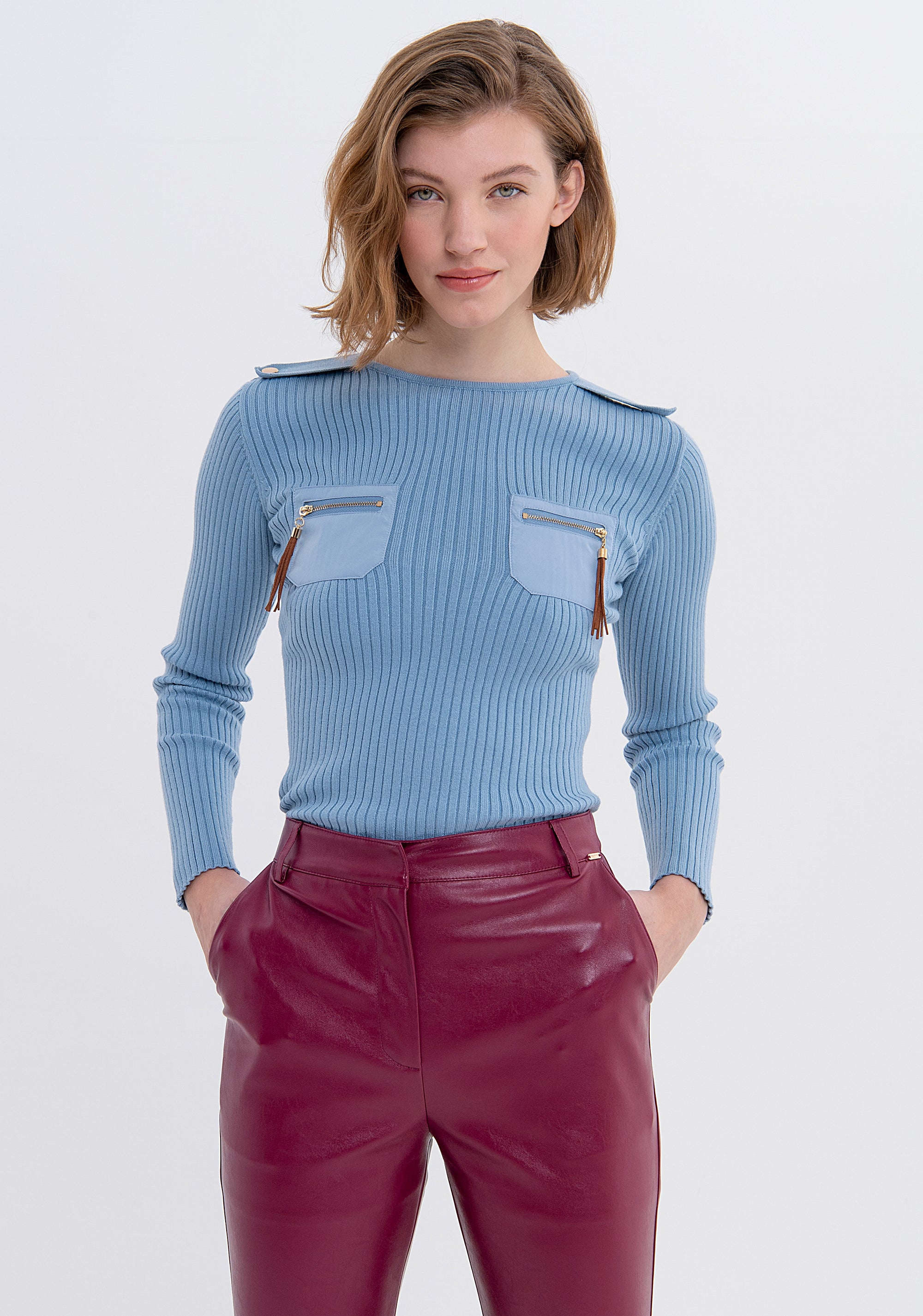 Pantalone bootcut in eco pelle FS23WVA001E49001 Fracomina