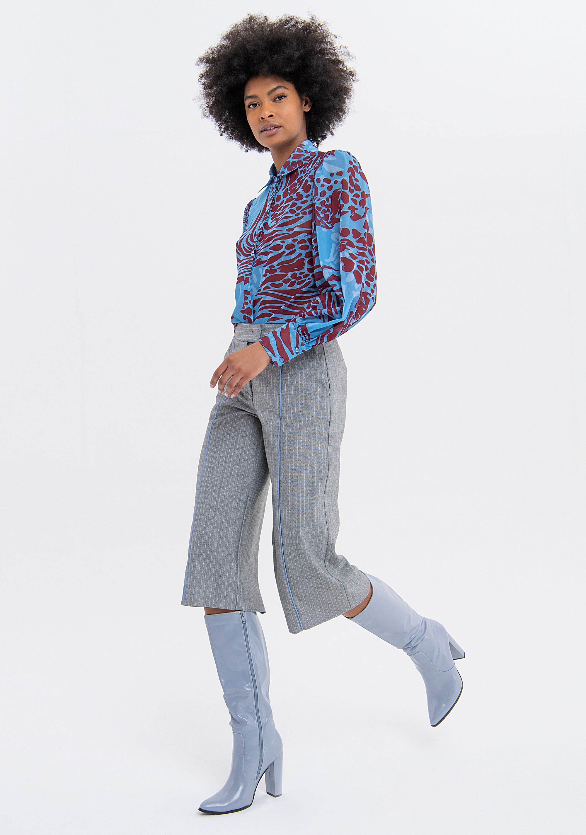 Pantalone cropped modello culotte in tessuto spigato FS23WVB001W662J1 Fracomina