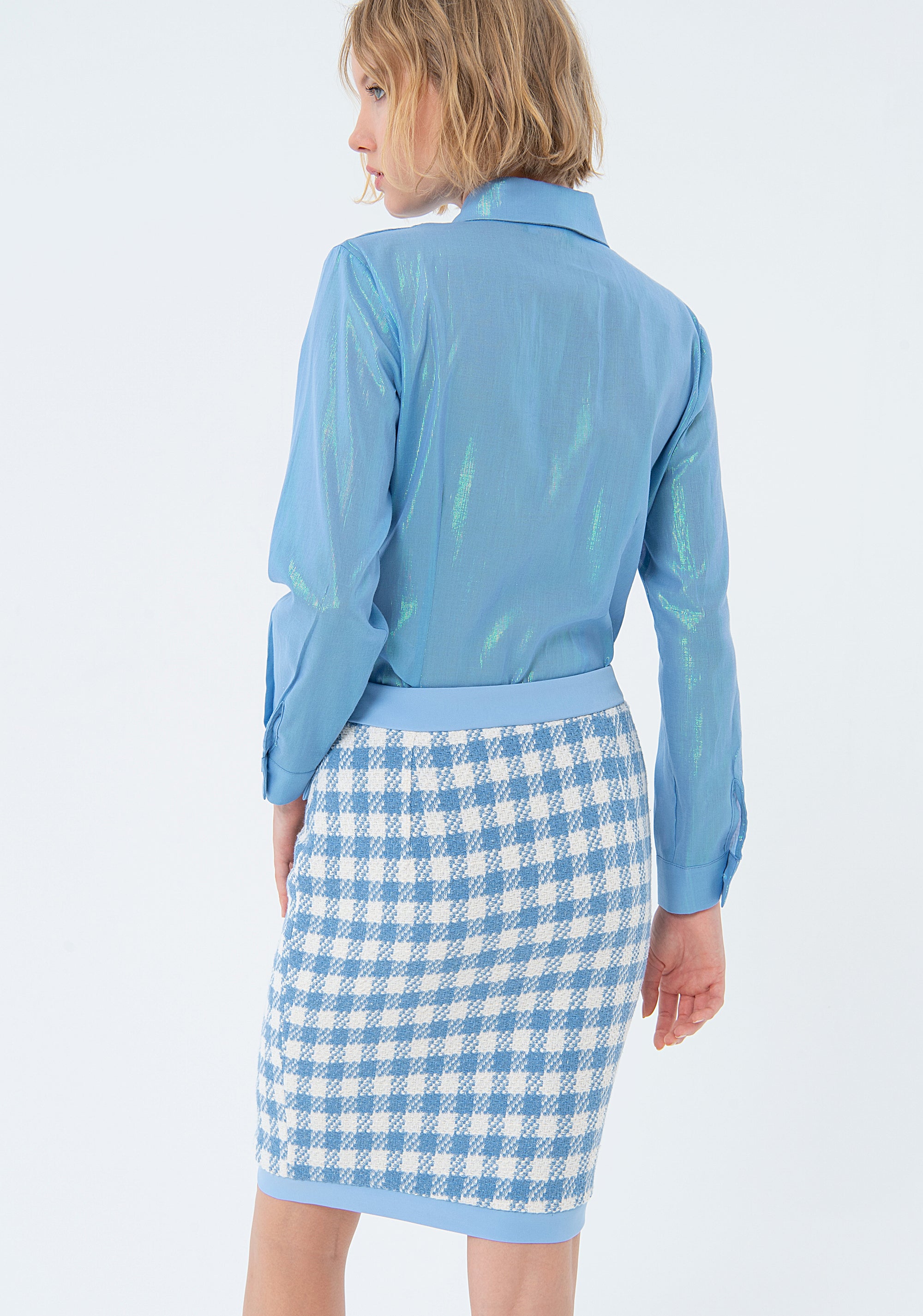 Gonna slim a tubino mini in jacquard