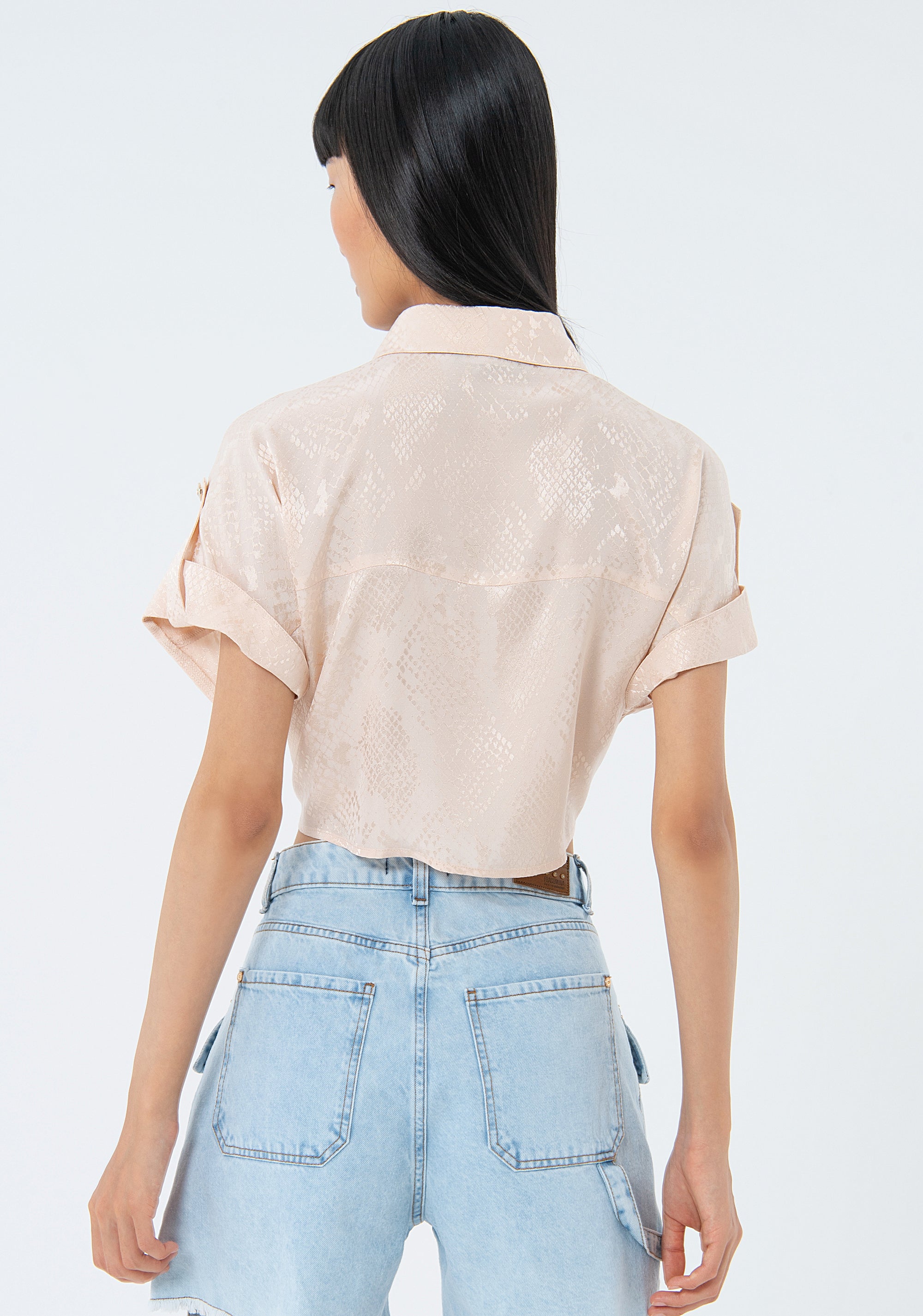 Camicia cropped in fantasia animalier FS24ST6014W451F8-050 Fracomina