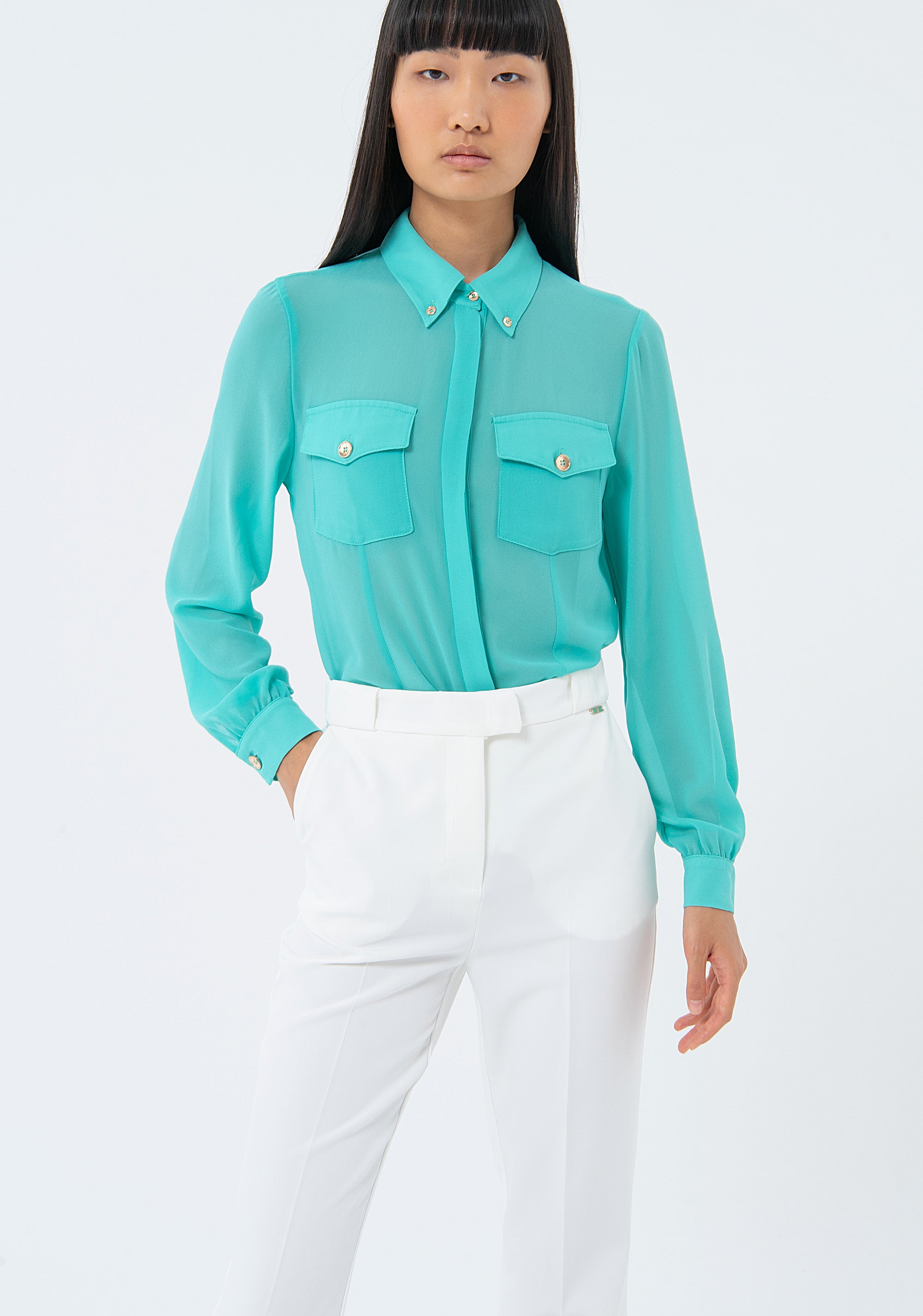 Pantaloni bootcut in tessuto tecnico FS24SVA001W42901-278 Fracomina