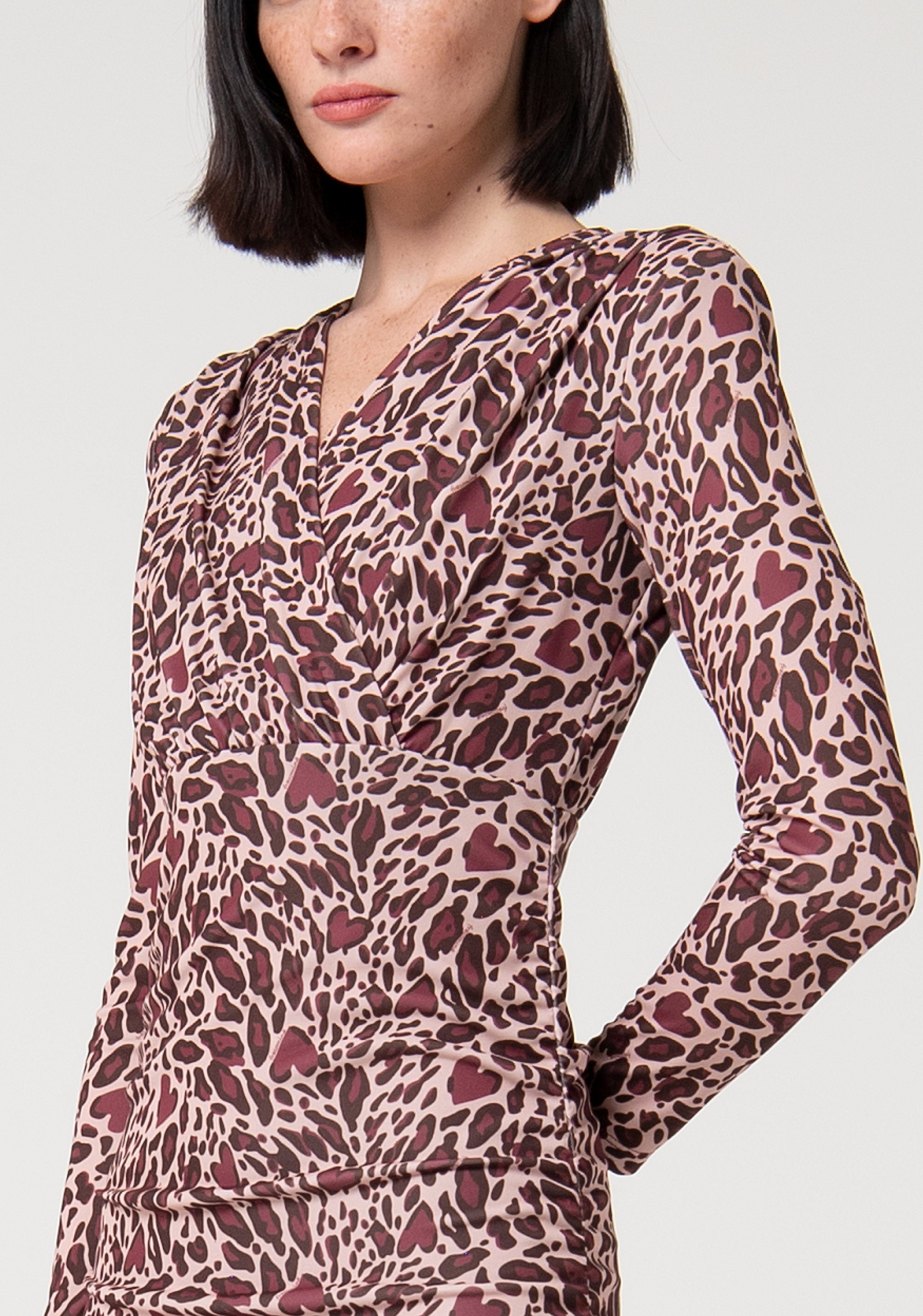 Abito slim mini in fantasia animalier FS24WD1009W626L7-087 Fracomina