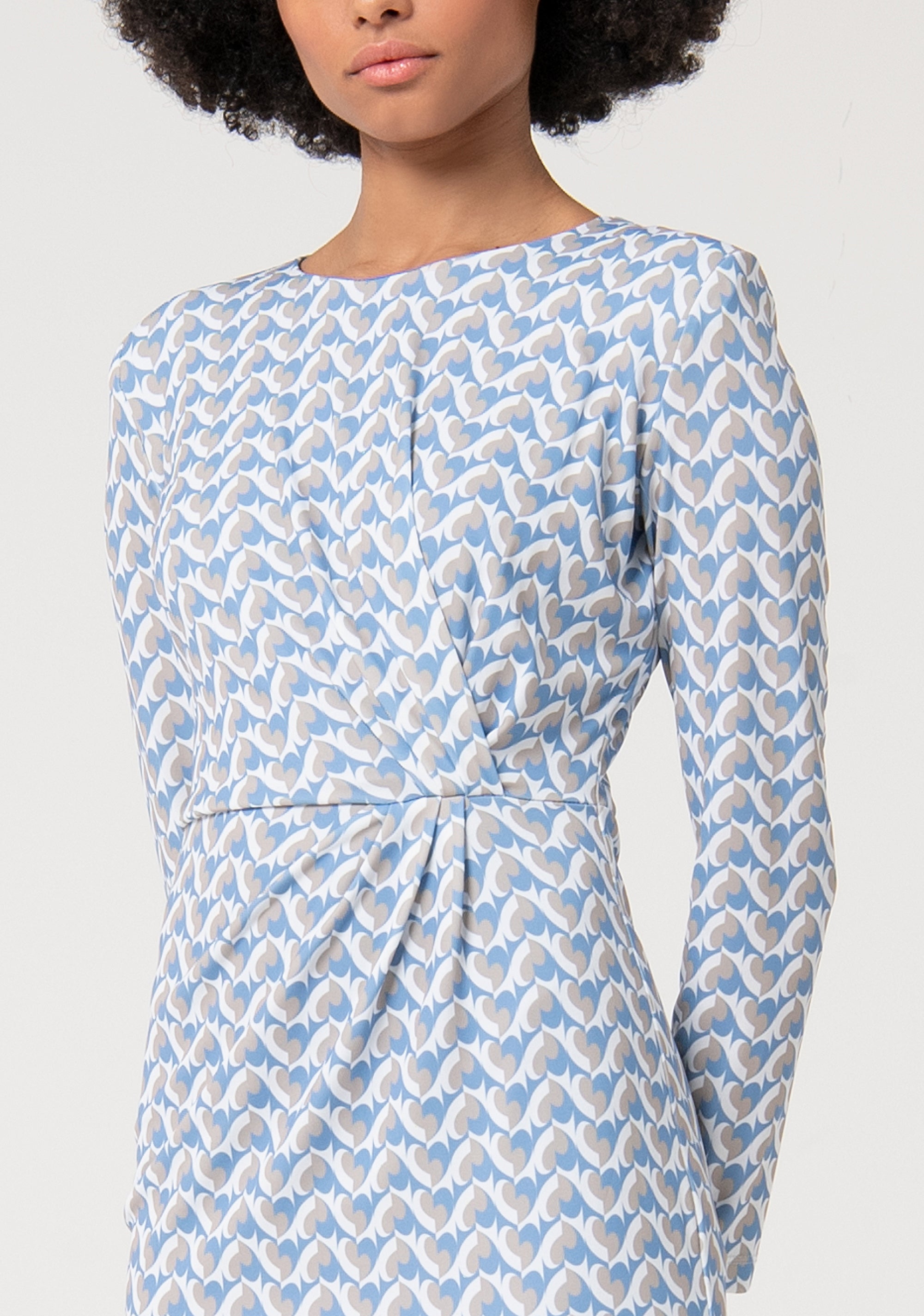 Abito slim mini in fantasia geometrica FS24WD1010W629O9-252 Fracomina