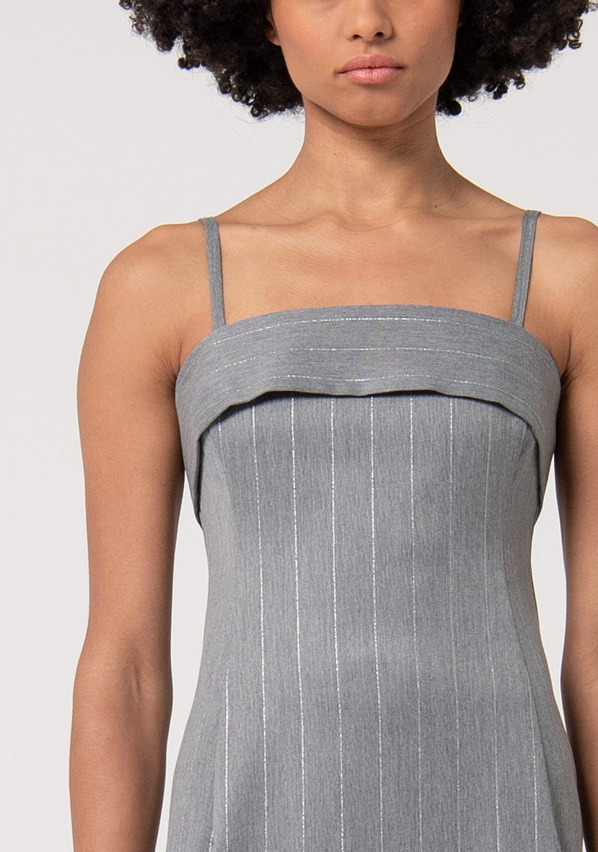 Abito senza maniche midi in tessuto gessato FS24WD2004W587Q7-156 Fracomina