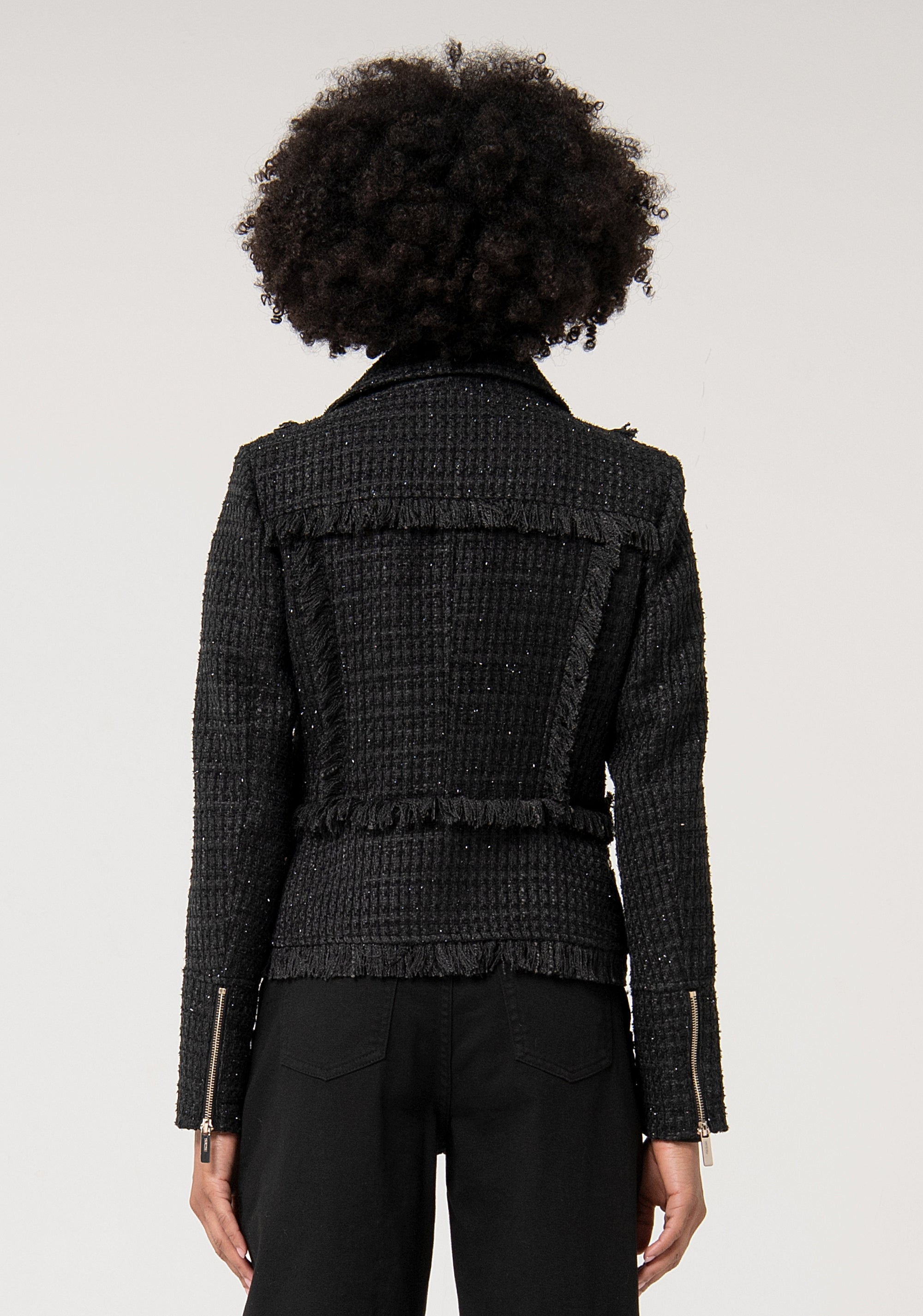 Giacca regular modello biker in tweed
