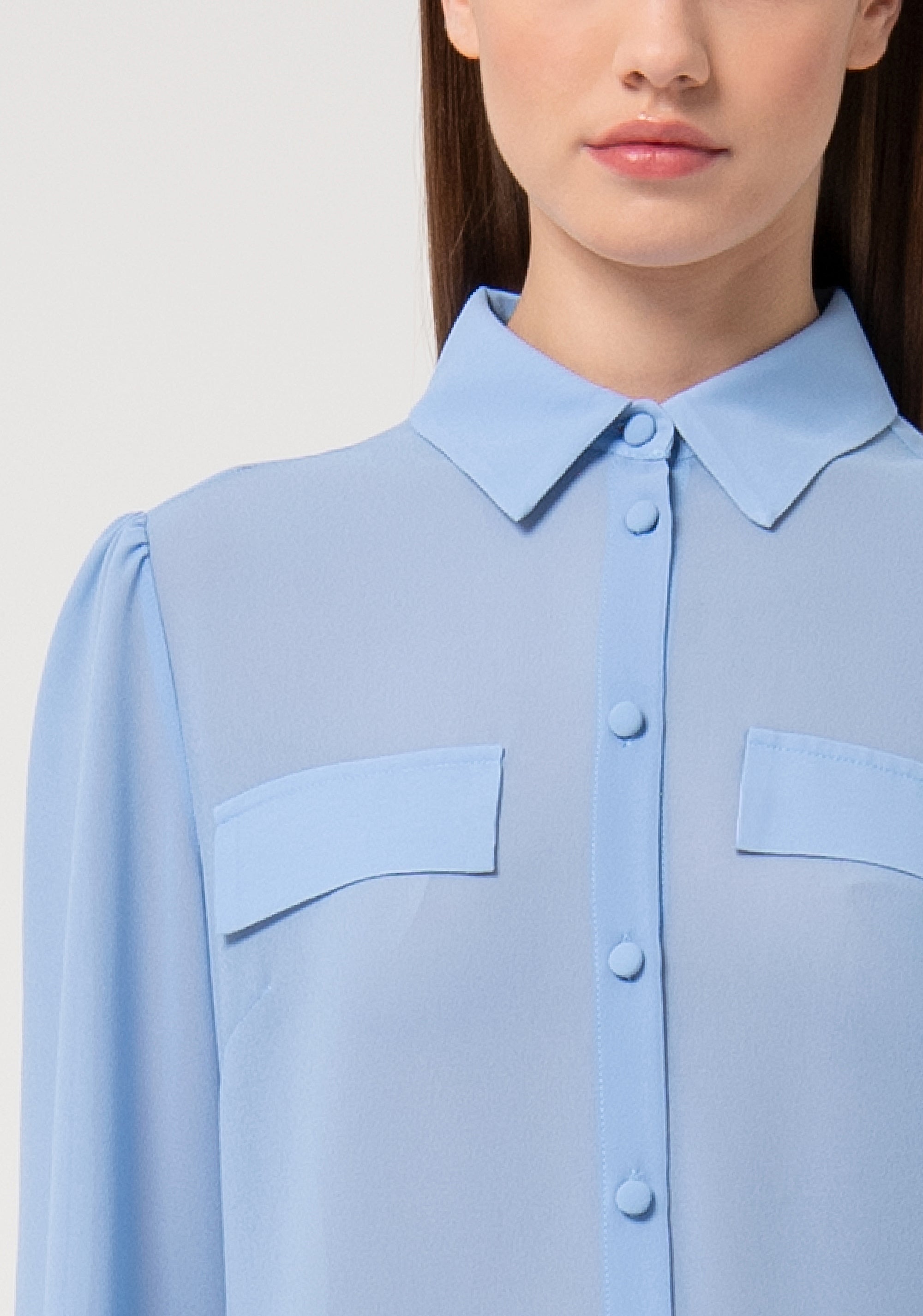 Camicia regular in georgette