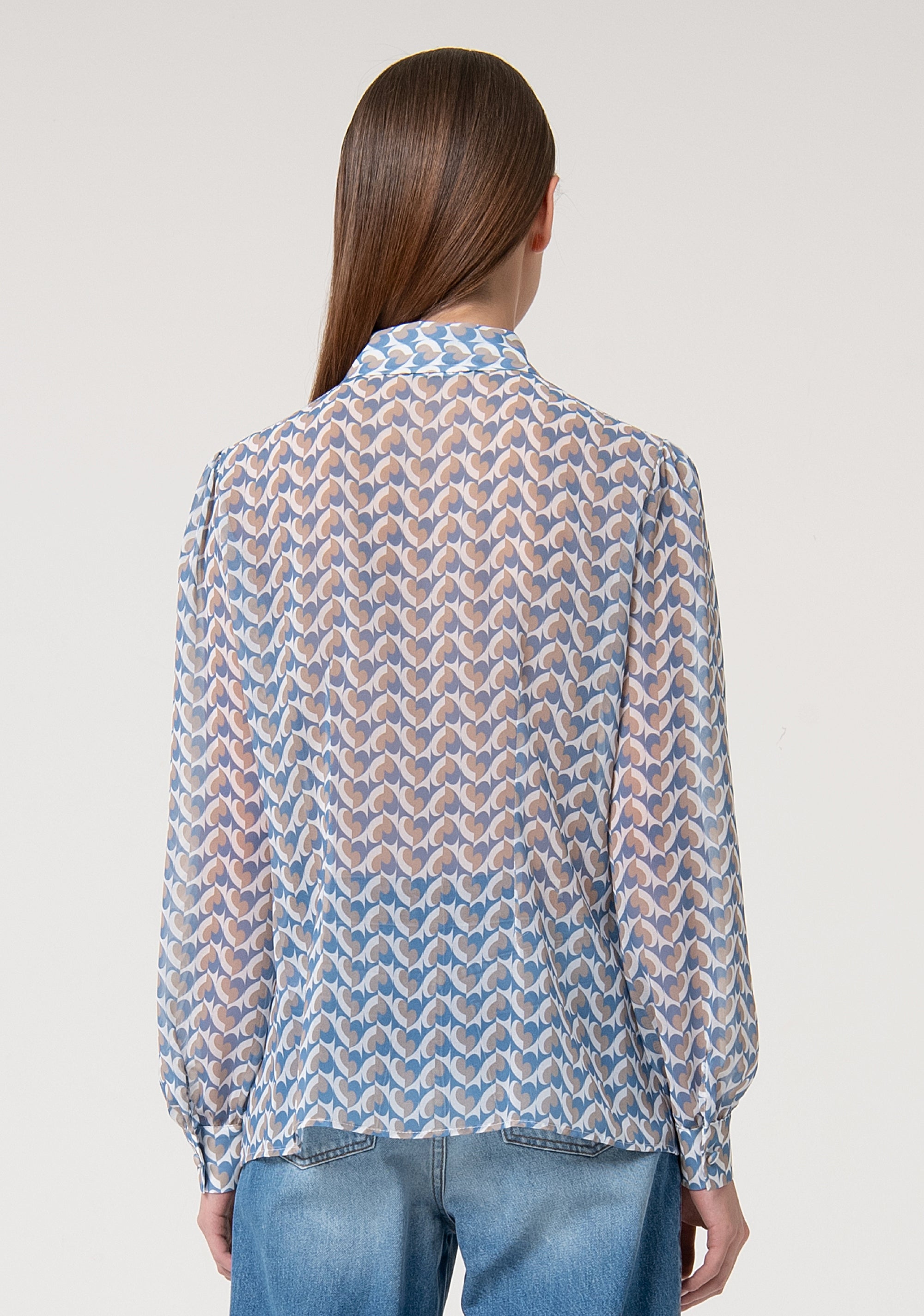 Camicia regular in fantasia geometrica FS24WT6007W412O9-252 Fracomina