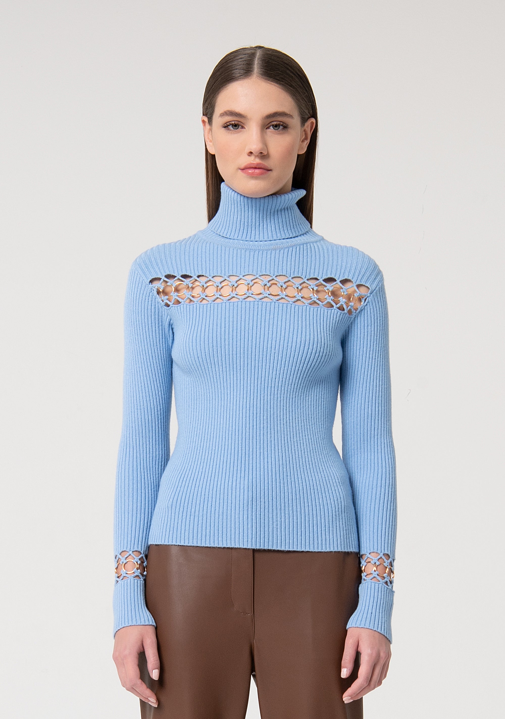 Maglia slim a costine FS24WT7001K53801 FRACOMINA1