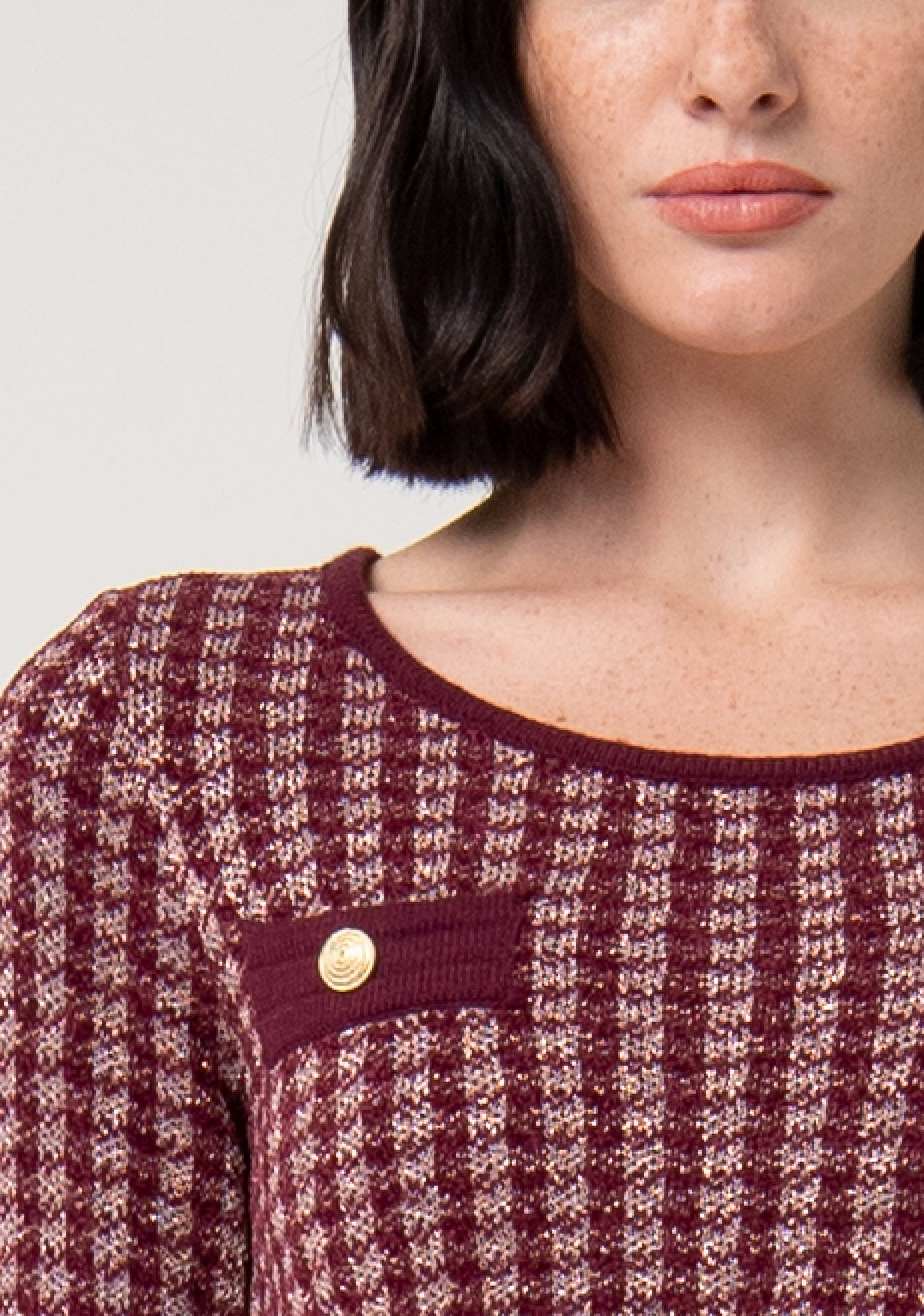 Maglia cropped in tweed FS24WT7008K536F8-S96 Fracomina