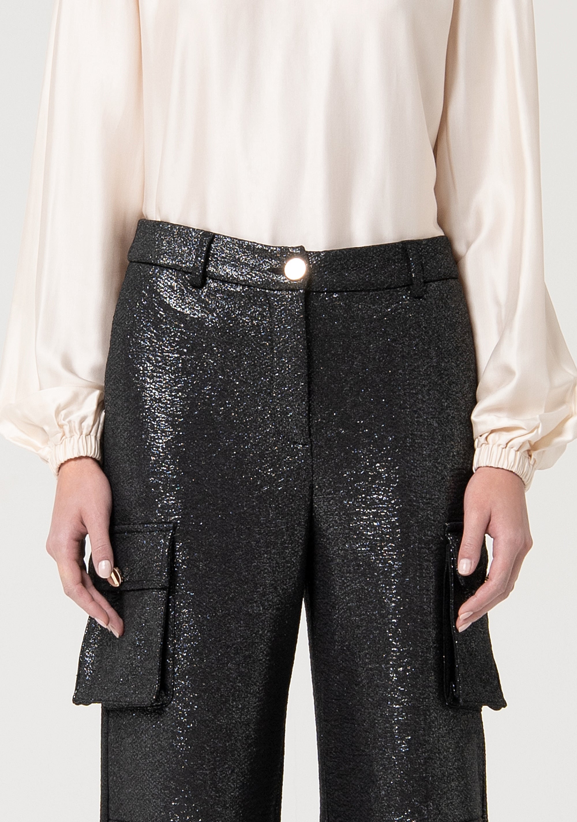 Pantalone cargo in tessuto glitterato FS24WVC003W439Q7-053 Fracomina