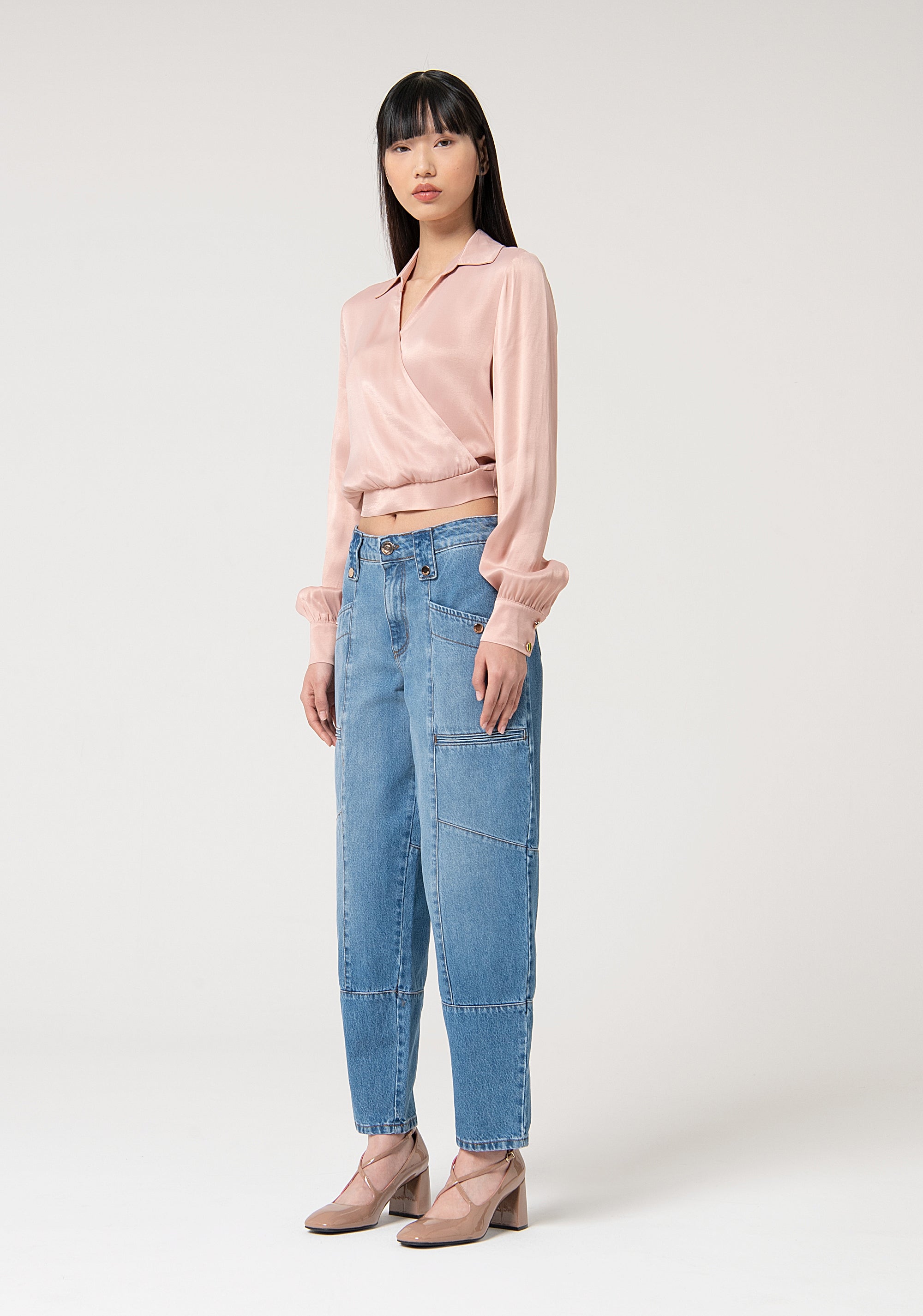 Jeans carrot in denim con lavaggio vintage FS24WVD001D40093-378 Fracomina