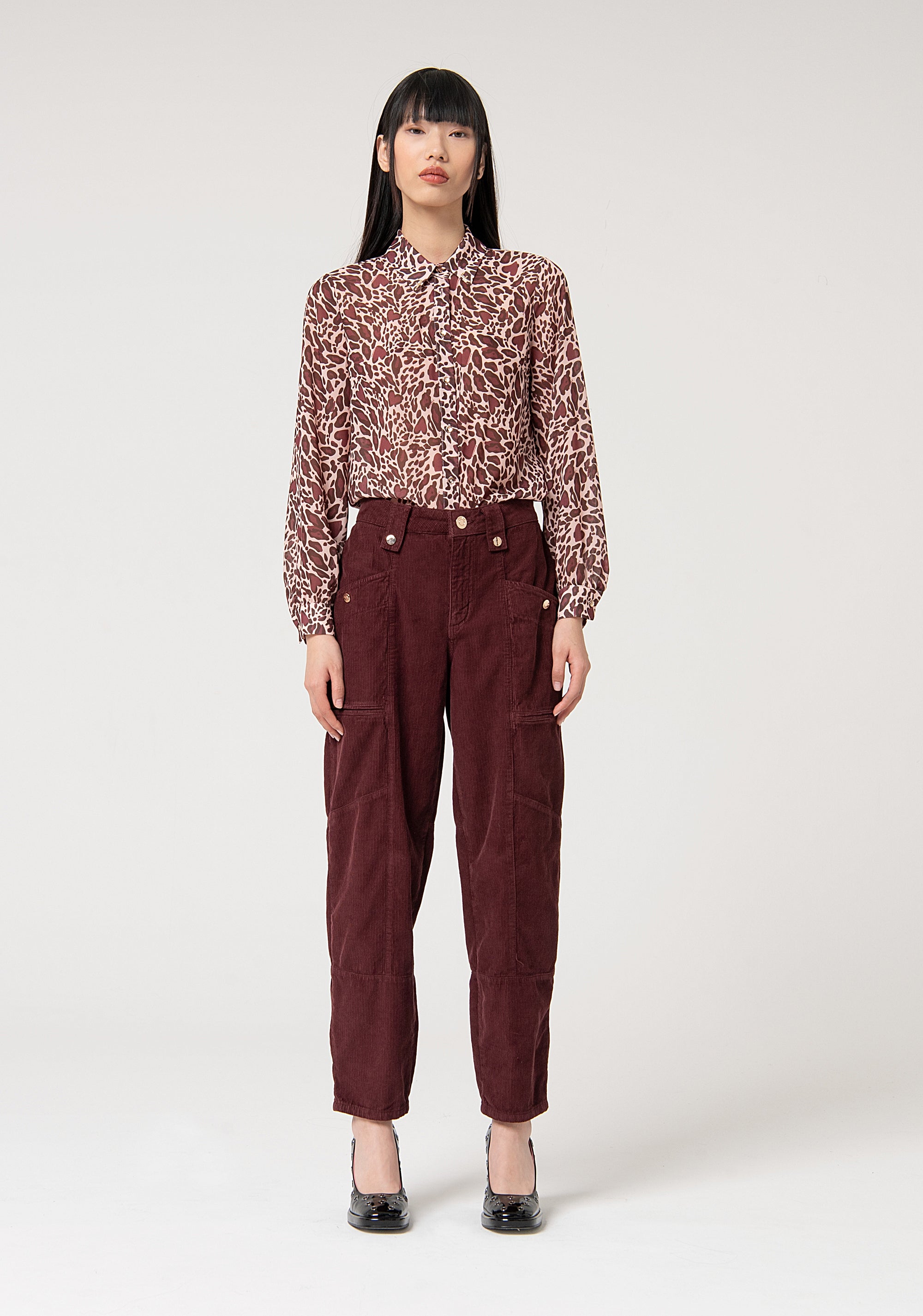 Pantalone carrot in velluto a coste FS24WVD001W75101 FRACOMINA