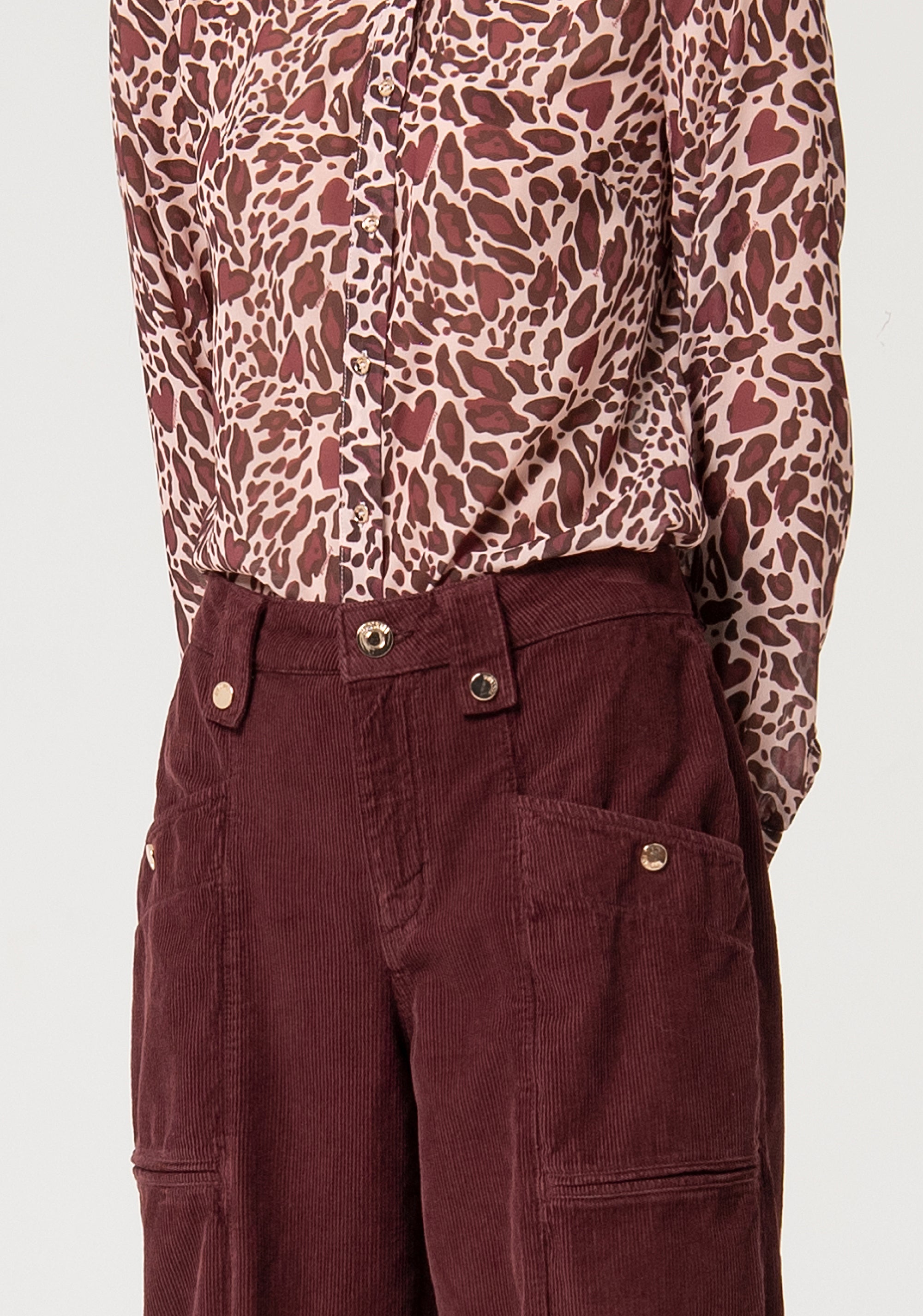 Pantalone carrot in velluto a coste FS24WVD001W75101-087 Fracomina