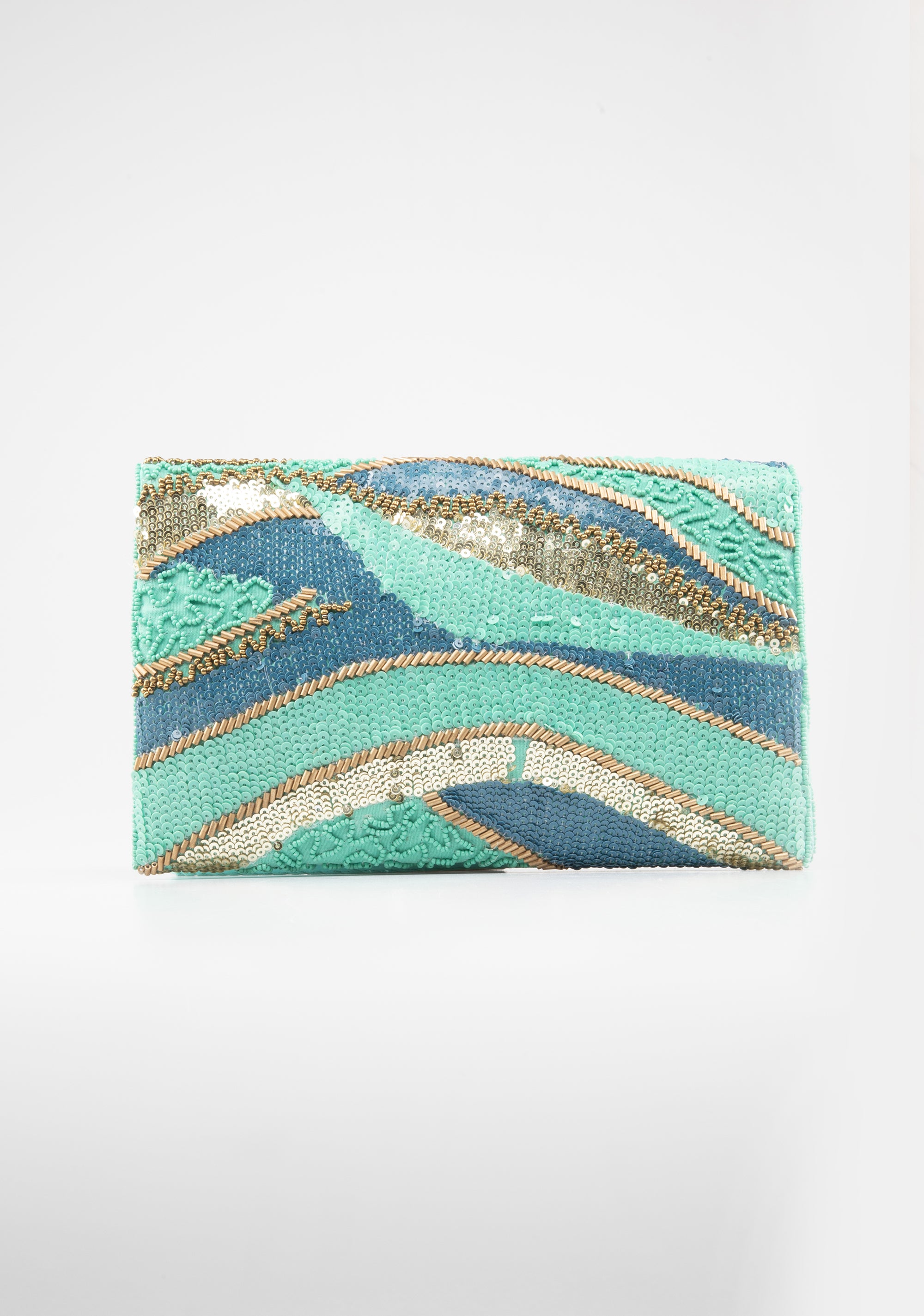 Borsa clutch con paillettes