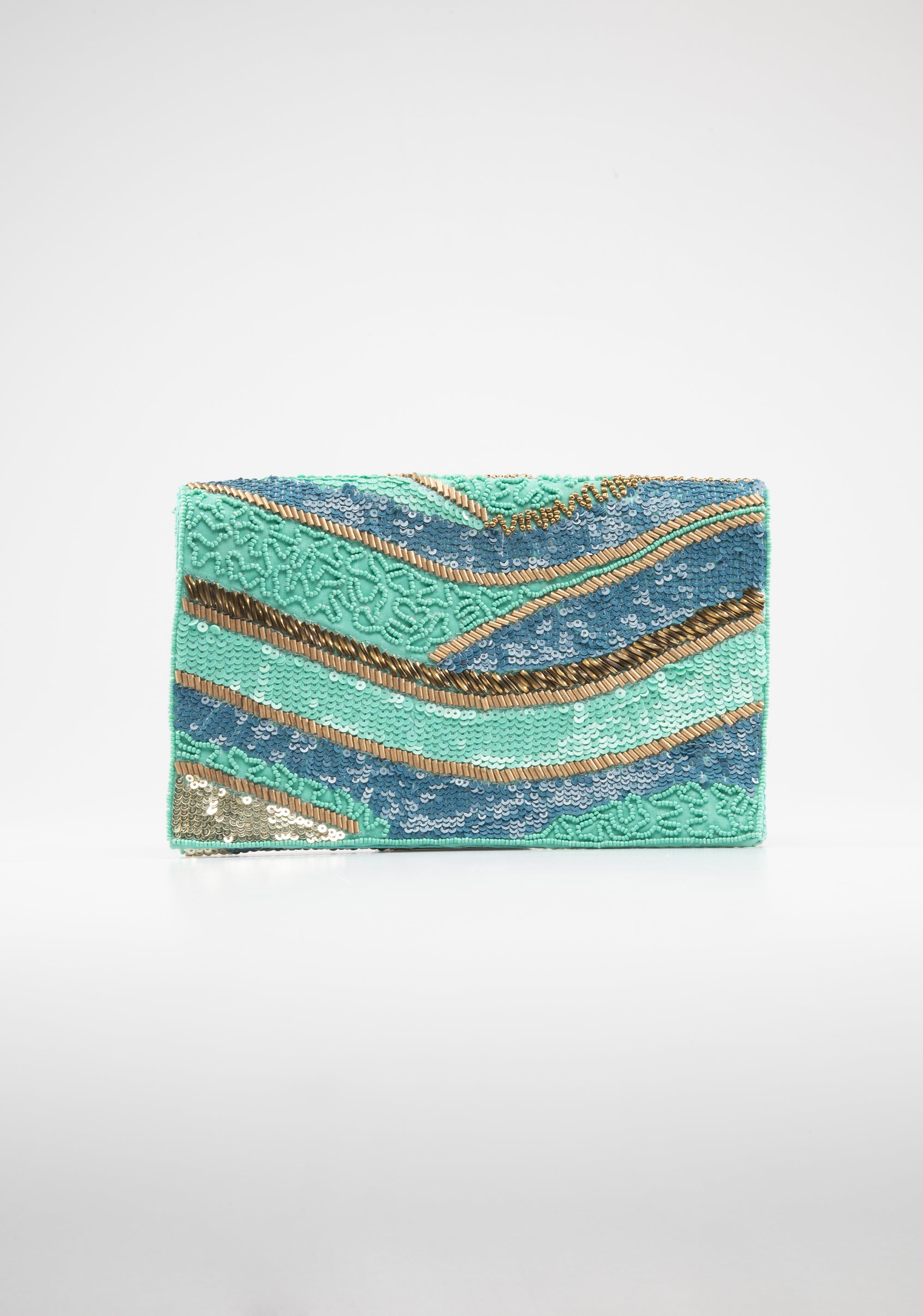 Borsa clutch con paillettes