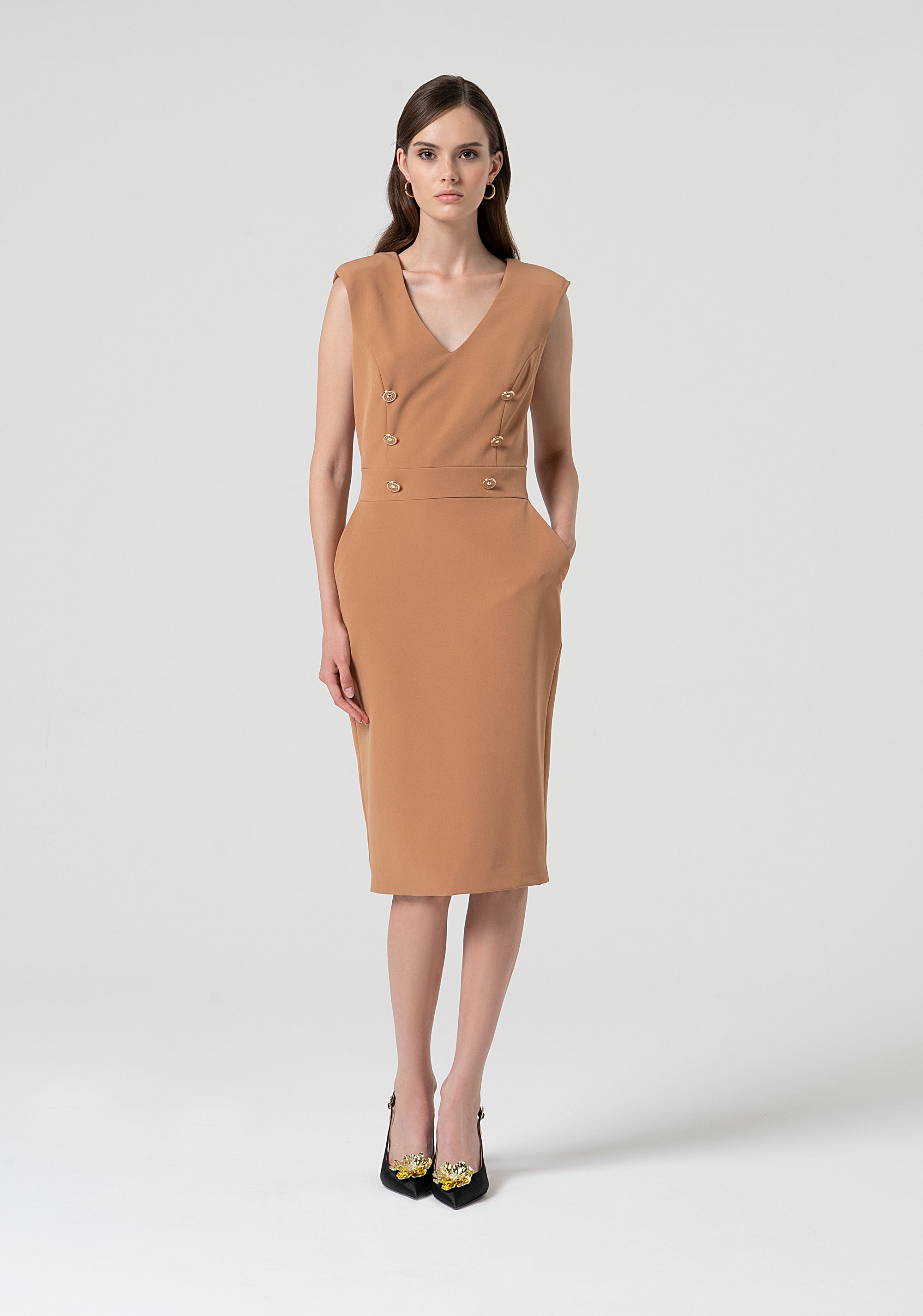 Abito a tubino slim midi FS25SD1005W42901-E11 Fracomina