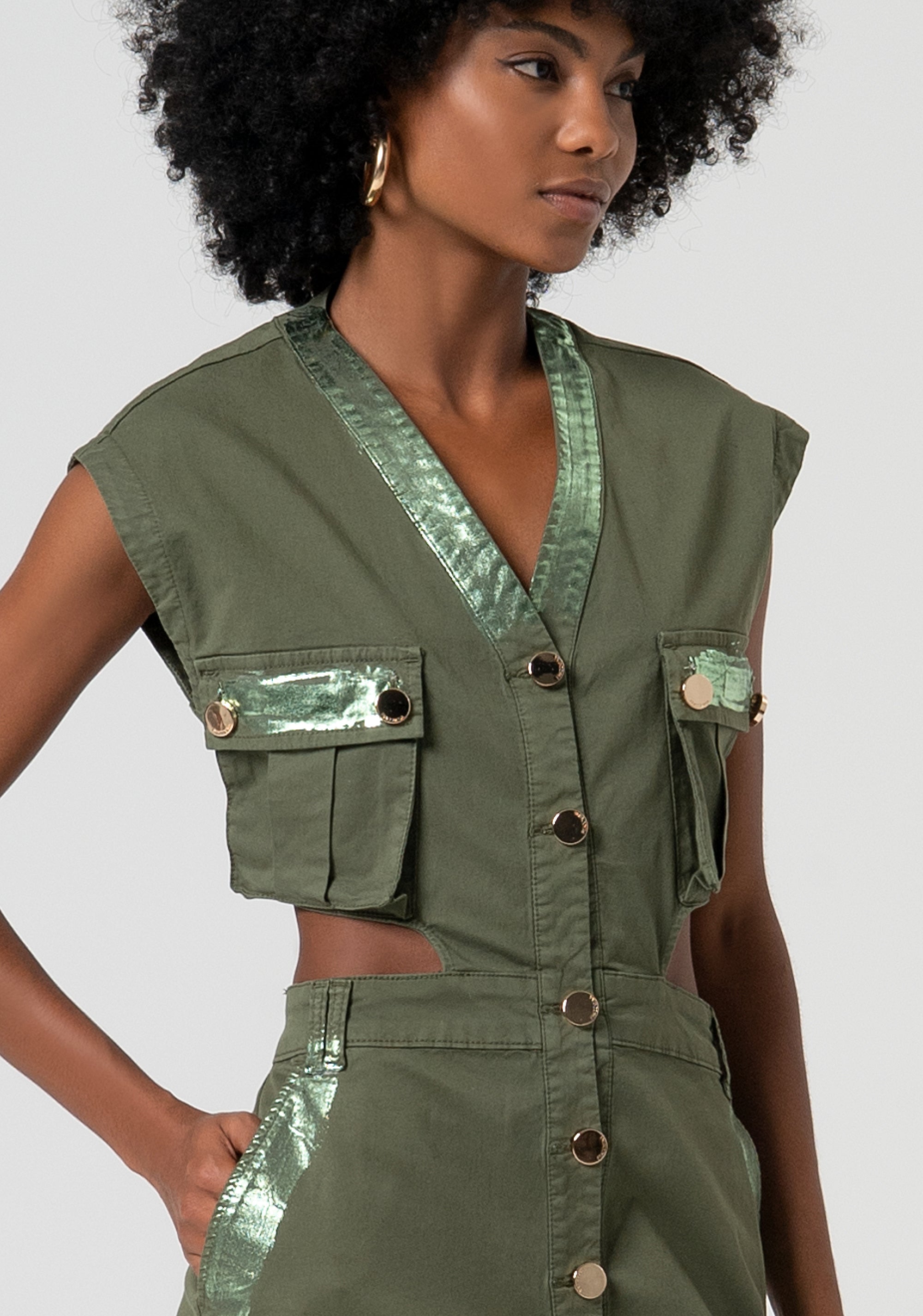 Abito chemisier mini senza maniche in cotone FS25SD1009W52301-206 Fracomina