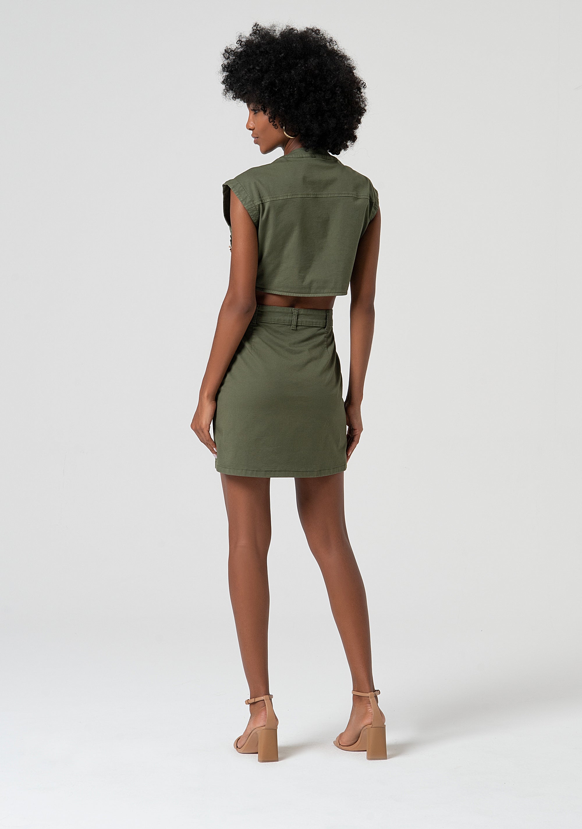 Abito chemisier mini senza maniche in cotone FS25SD1009W52301-206 Fracomina