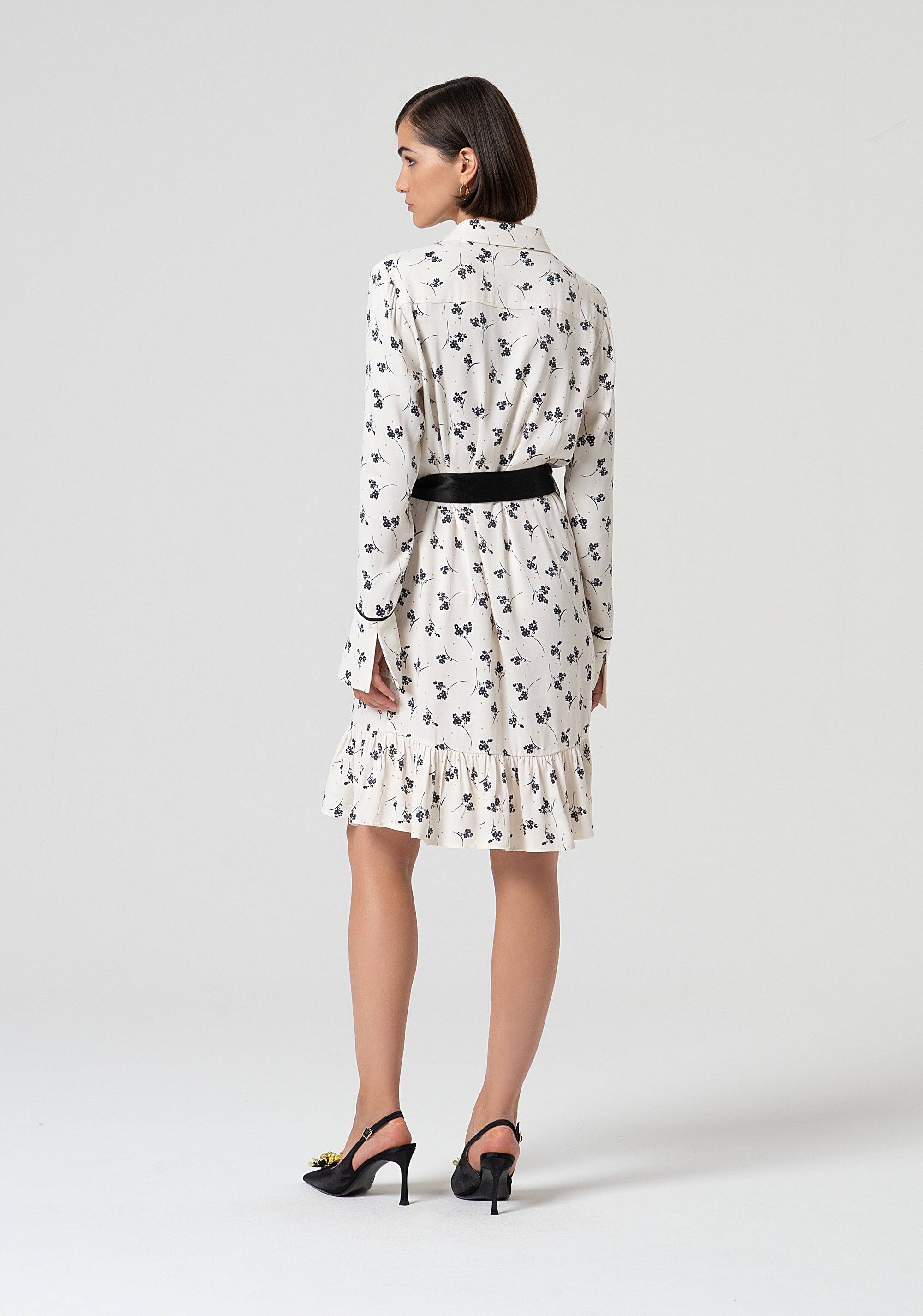 Abito chemisier regular midi in fantasia floreale FS25SD1012W732T8-324 Fracomina