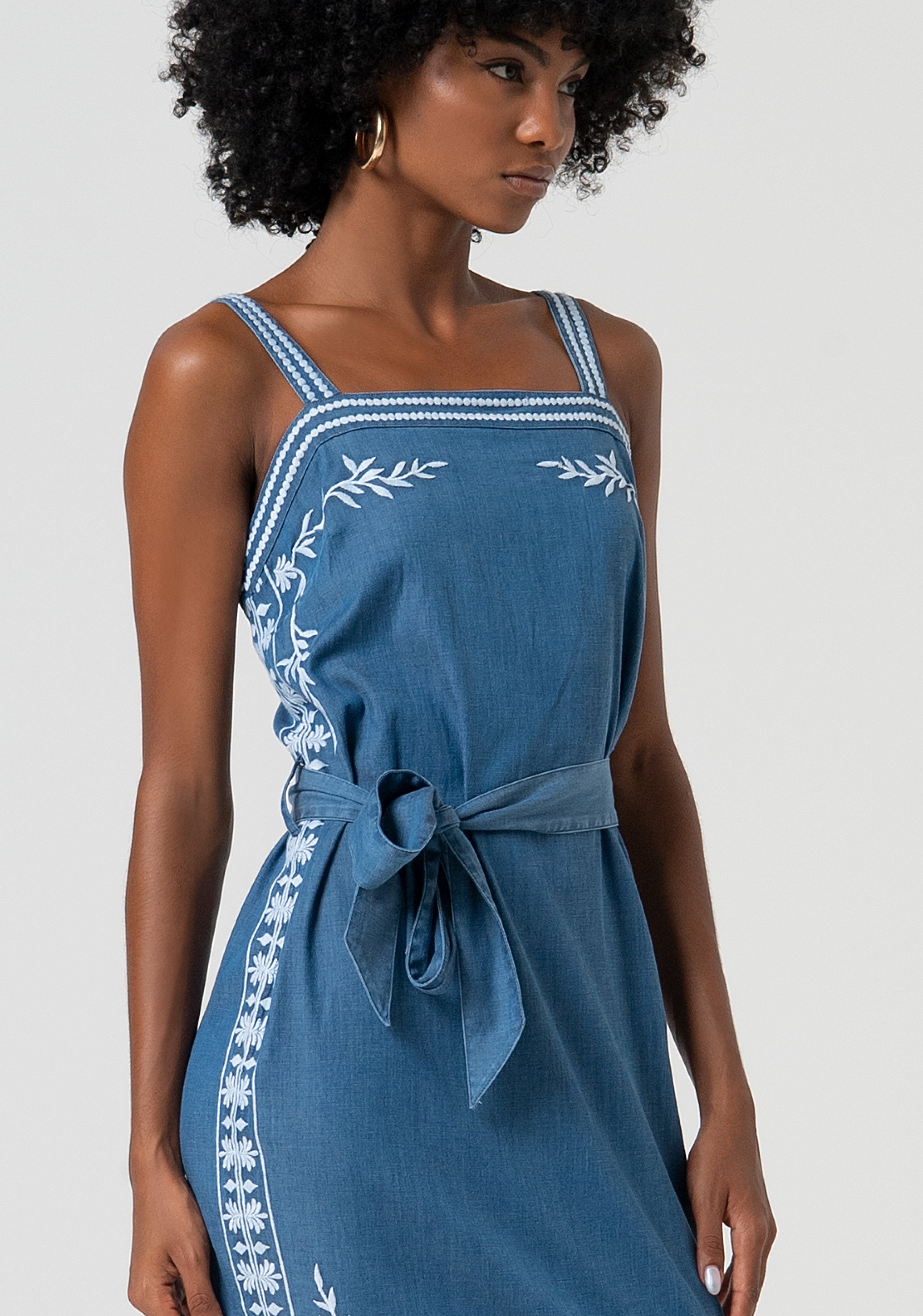 Abito senza maniche midi in chambray FS25SD1019W792E5-175 Fracomina