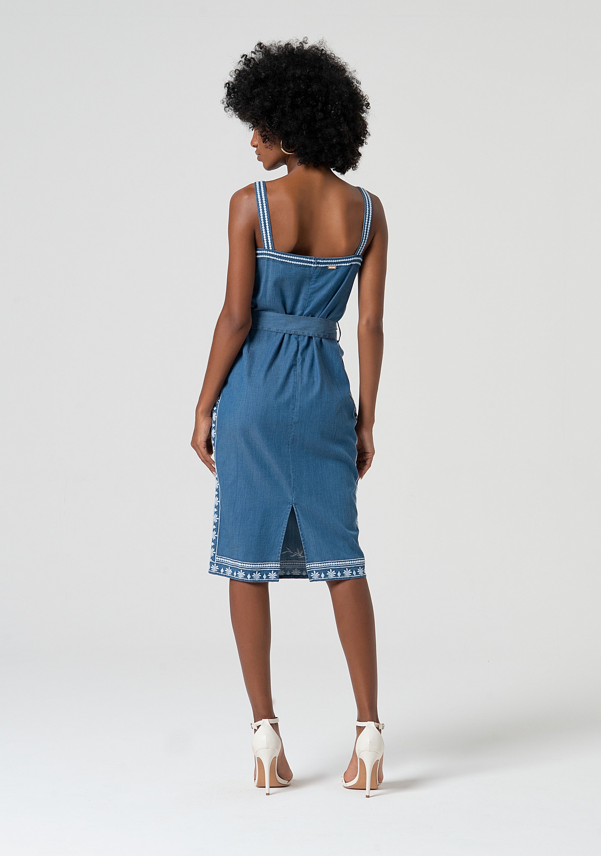 Abito senza maniche midi in chambray FS25SD1019W792E5-175 Fracomina