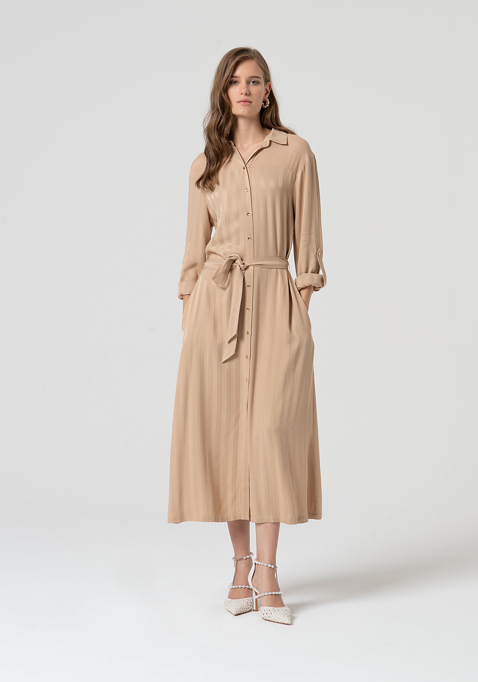 Abito chemisier regular midi in viscosa FS25SD3002W413N8-050 Fracomina