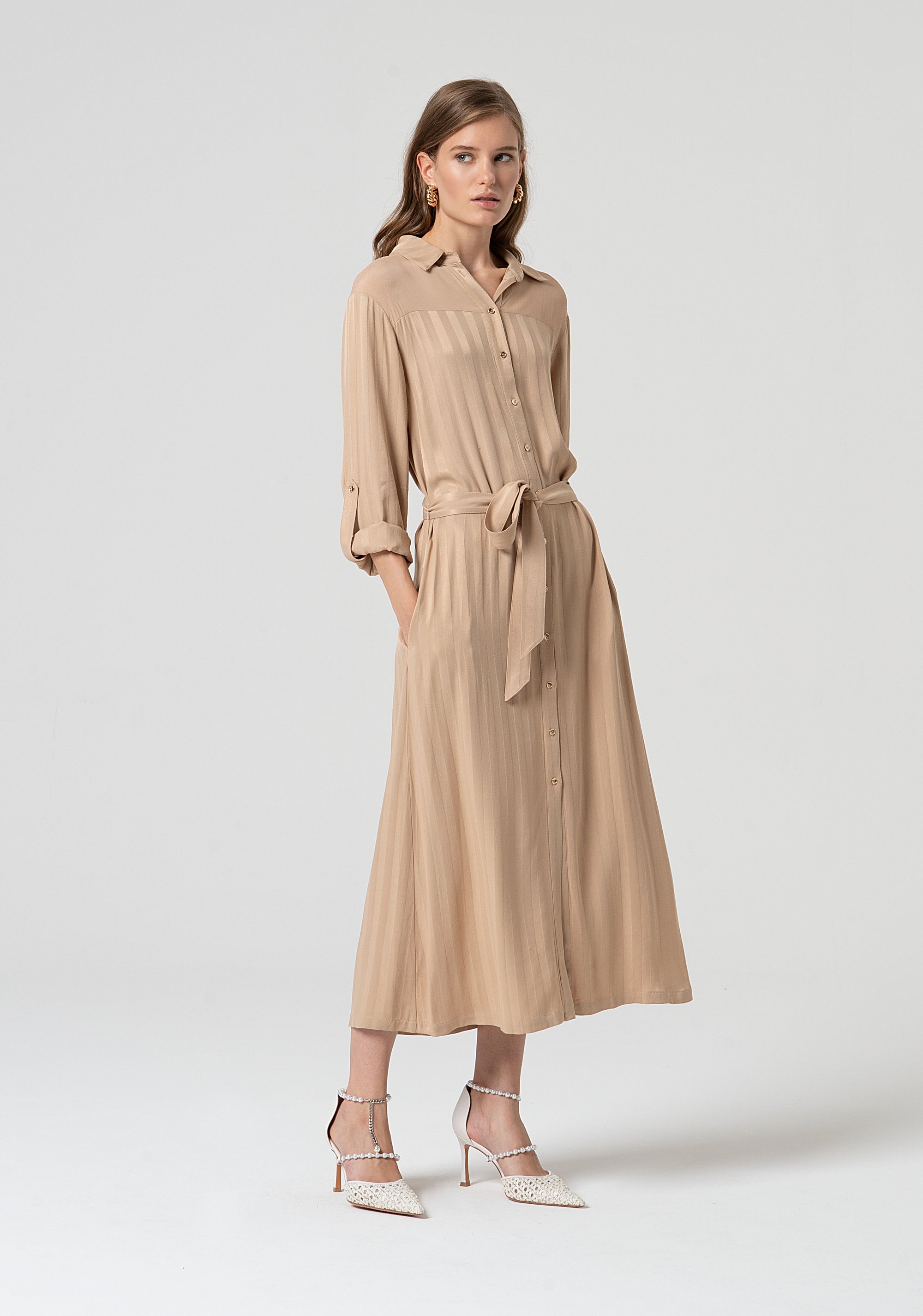 Abito chemisier regular midi in viscosa FS25SD3002W413N8-050 Fracomina