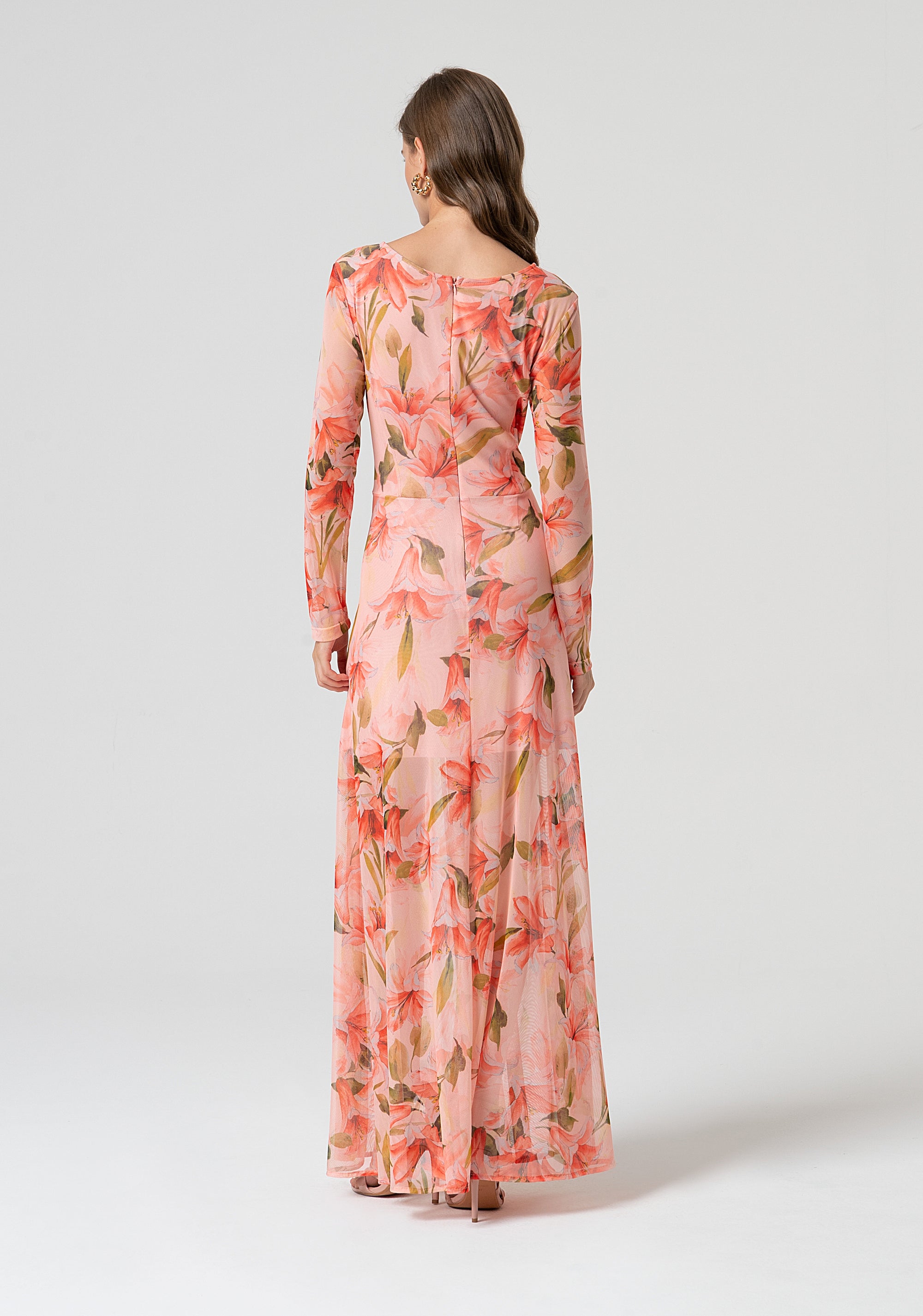 Abito regular lungo in fantasia floreale FS25SD3004W749K9-I27 Fracomina