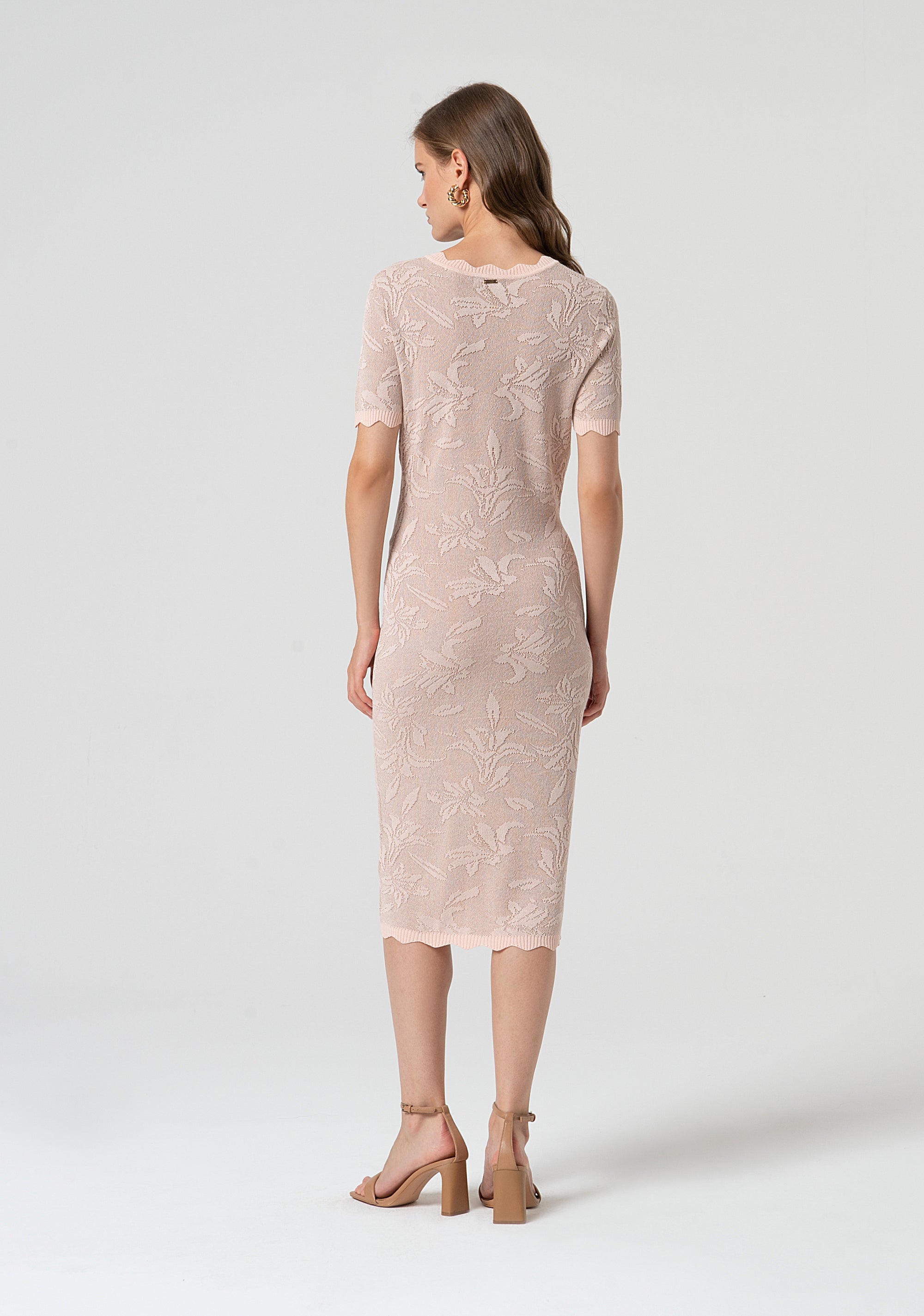 Abito slim midi in jacquard floreale FS25SD5003K410F8-226 Fracomina
