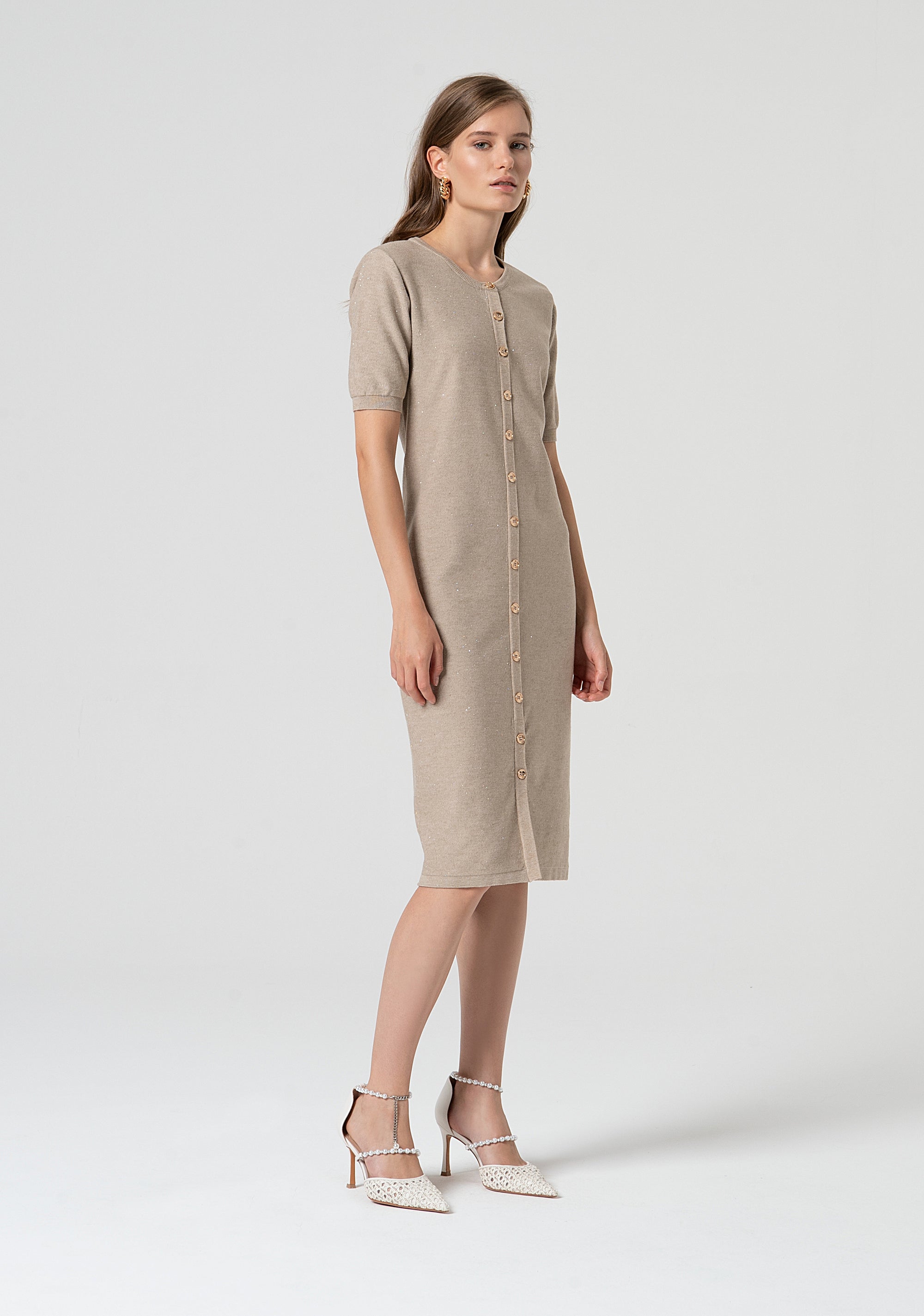 Abito regular in maglia con bottoni davanti FS25SD5005K501J5-050 Fracomina