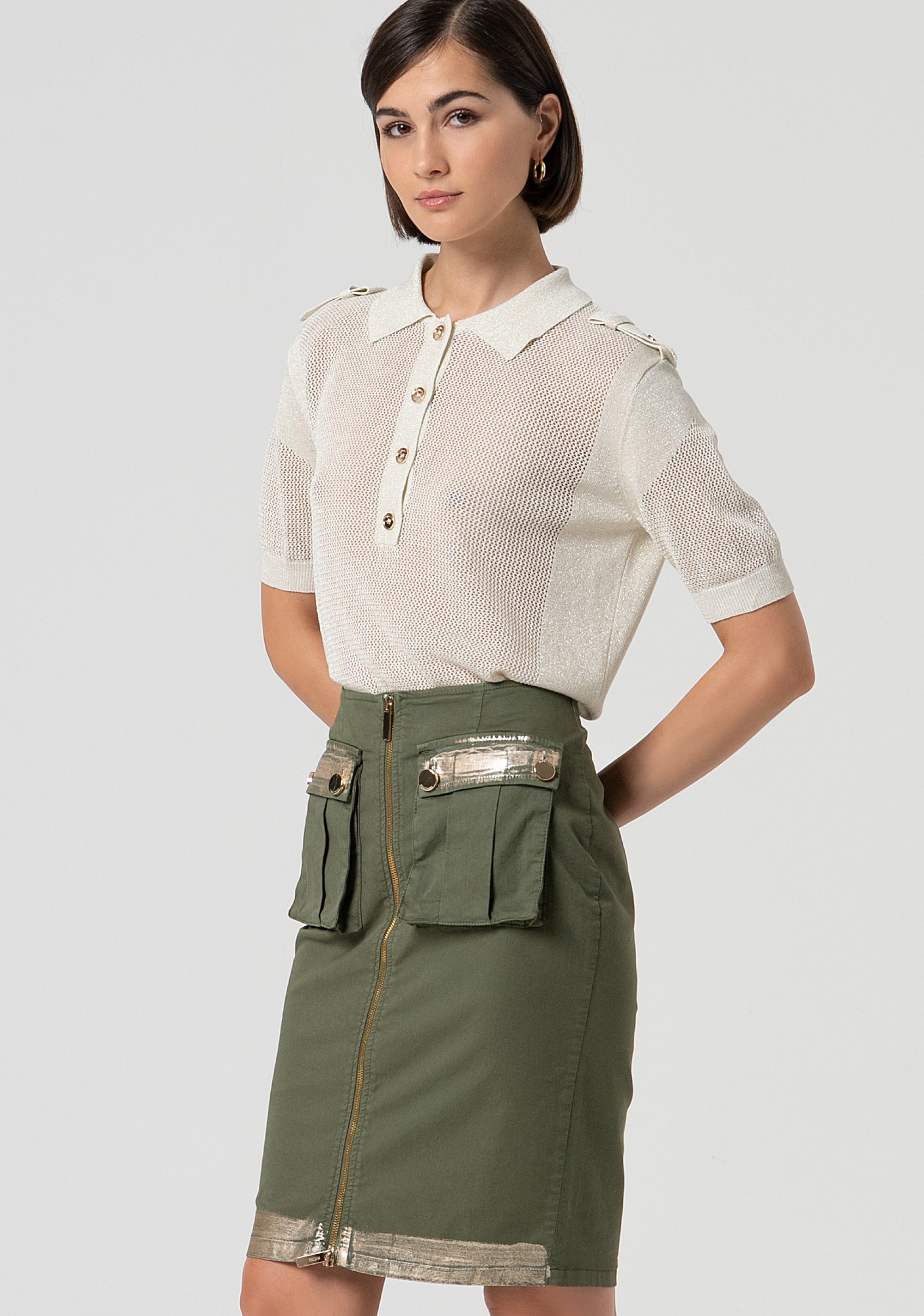 Gonna cargo mini con zip centrale FS25SG1003W52301-206 Fracomina