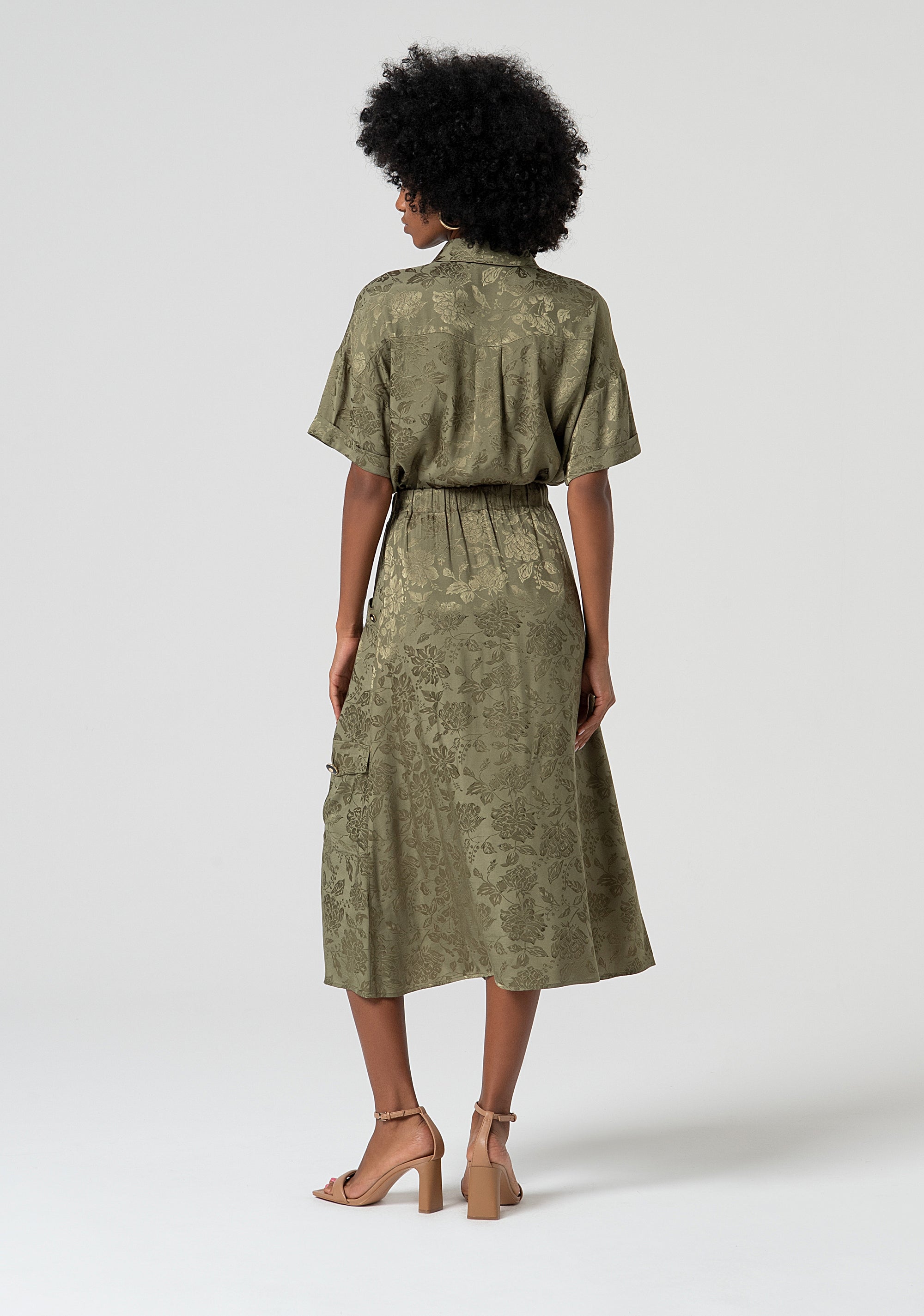 Gonna flare midi in jacquard floreale FS25SG2002W458F8-206 Fracomina