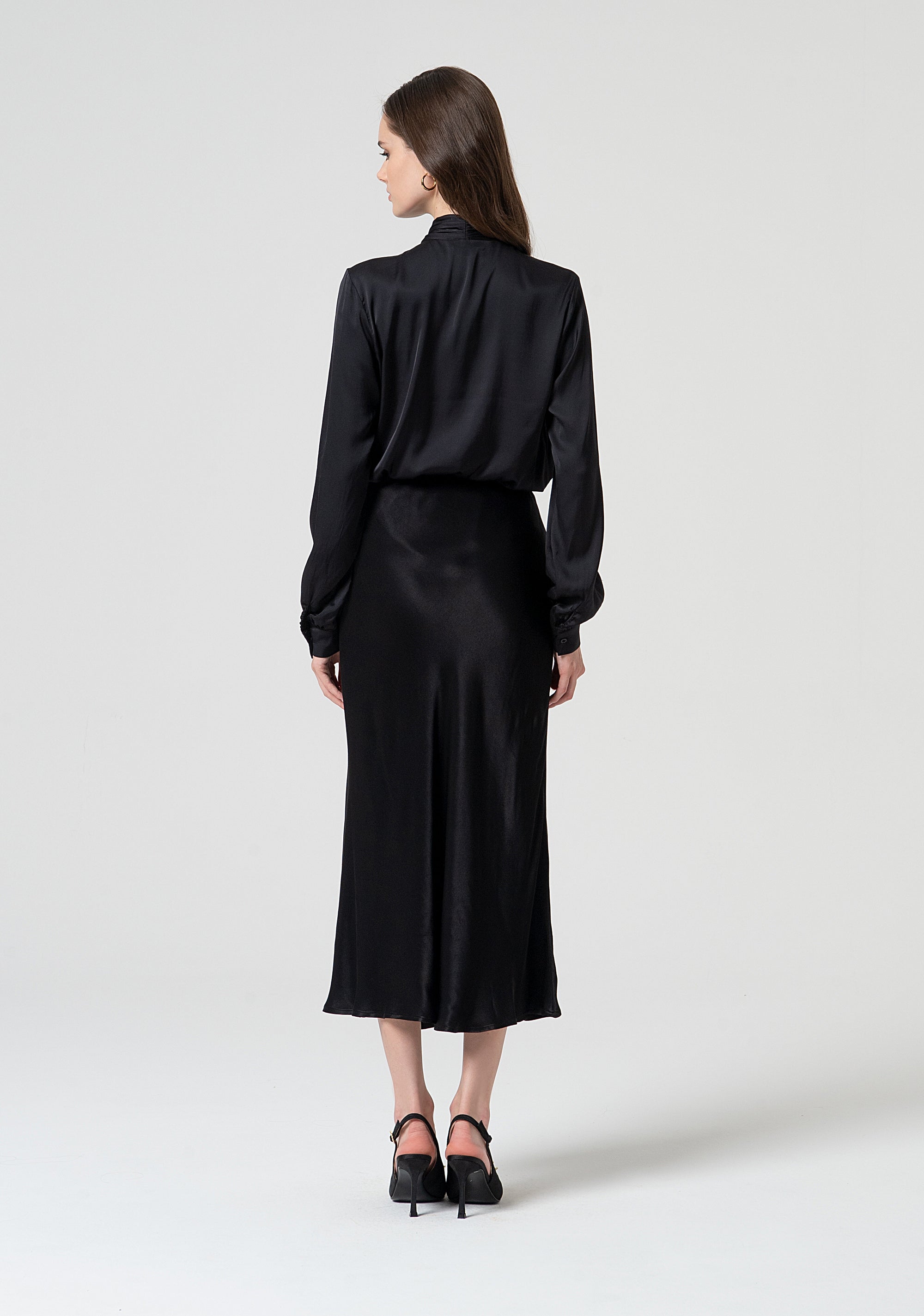 Gonna svasata midi in raso FS25SG2003W73201-053 Fracomina