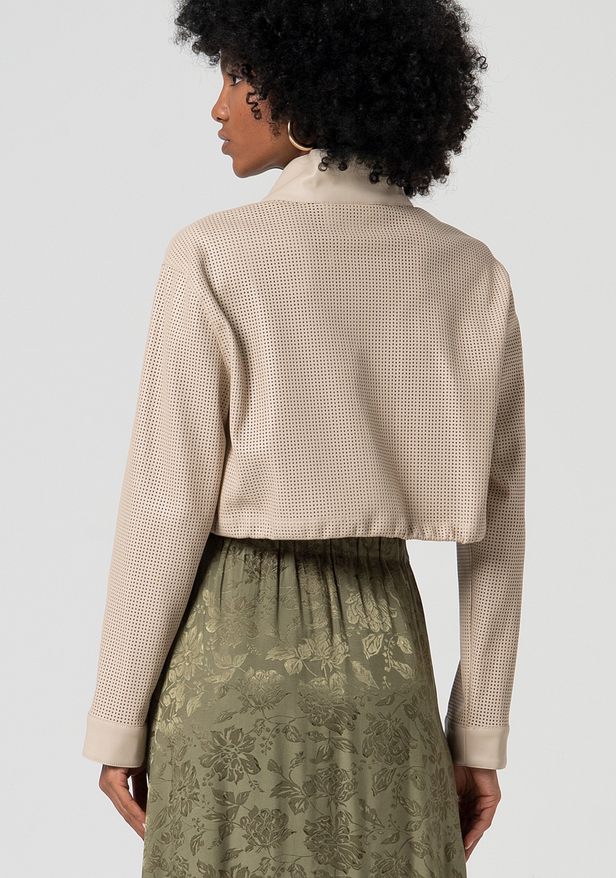 Giacca cropped in tessuto traforato FS25SJ1001P41101-050 Fracomina