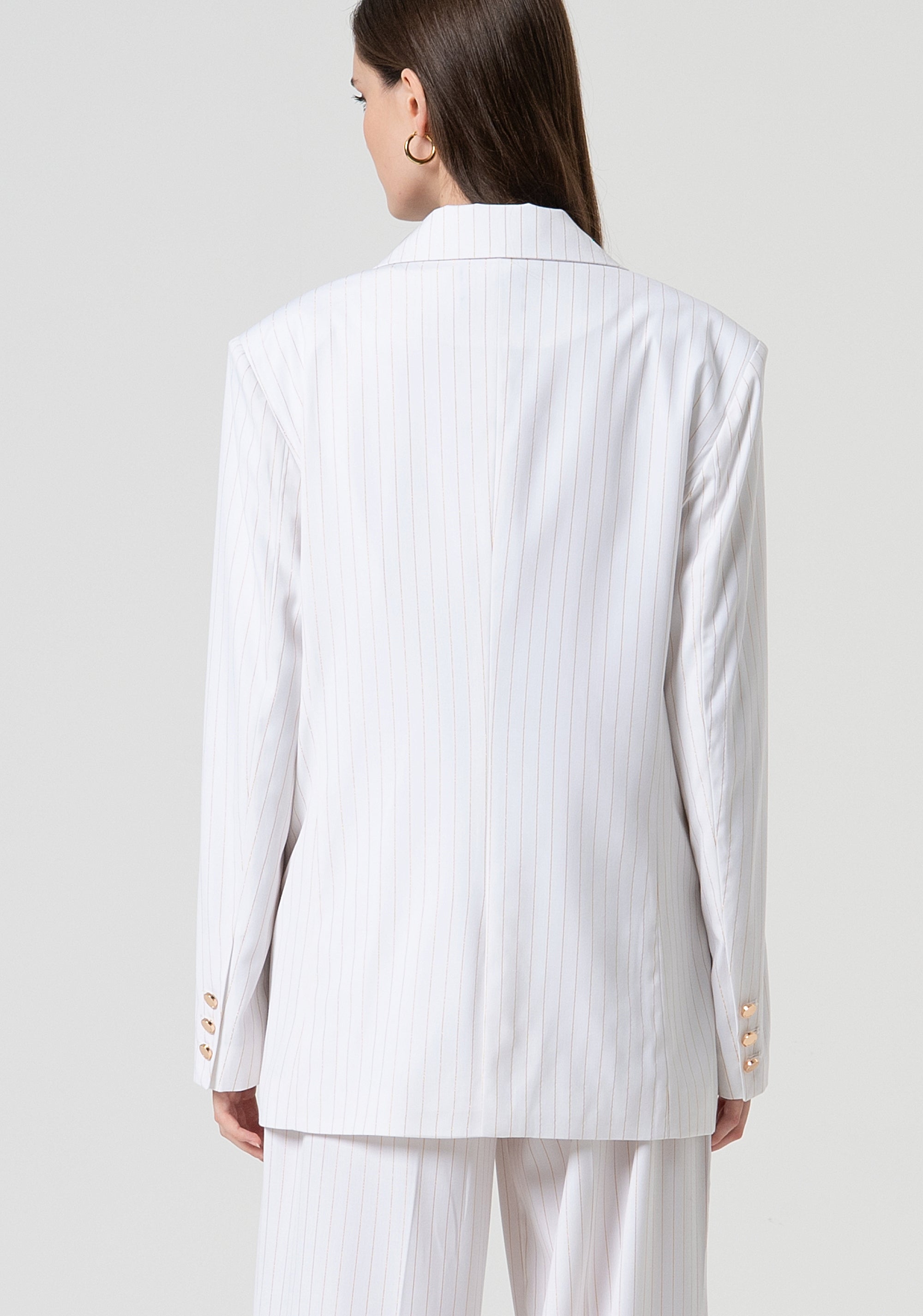 Blazer loose doppiopetto gessato con lana FS25SJ3001W784D4-278 Fracomina