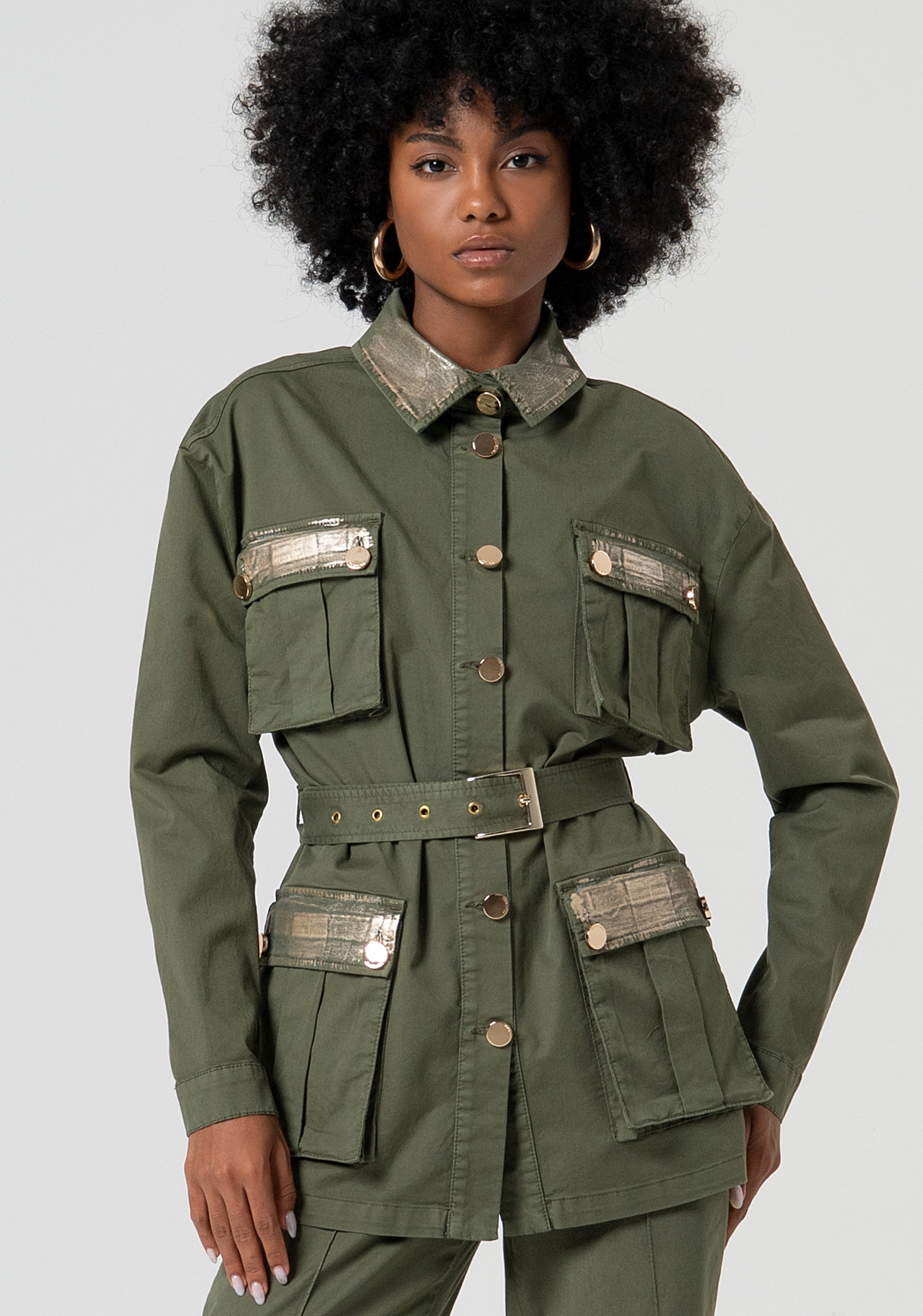 Giacca regular modello Sahariana FS25SJ3009W52301-206 Fracomina