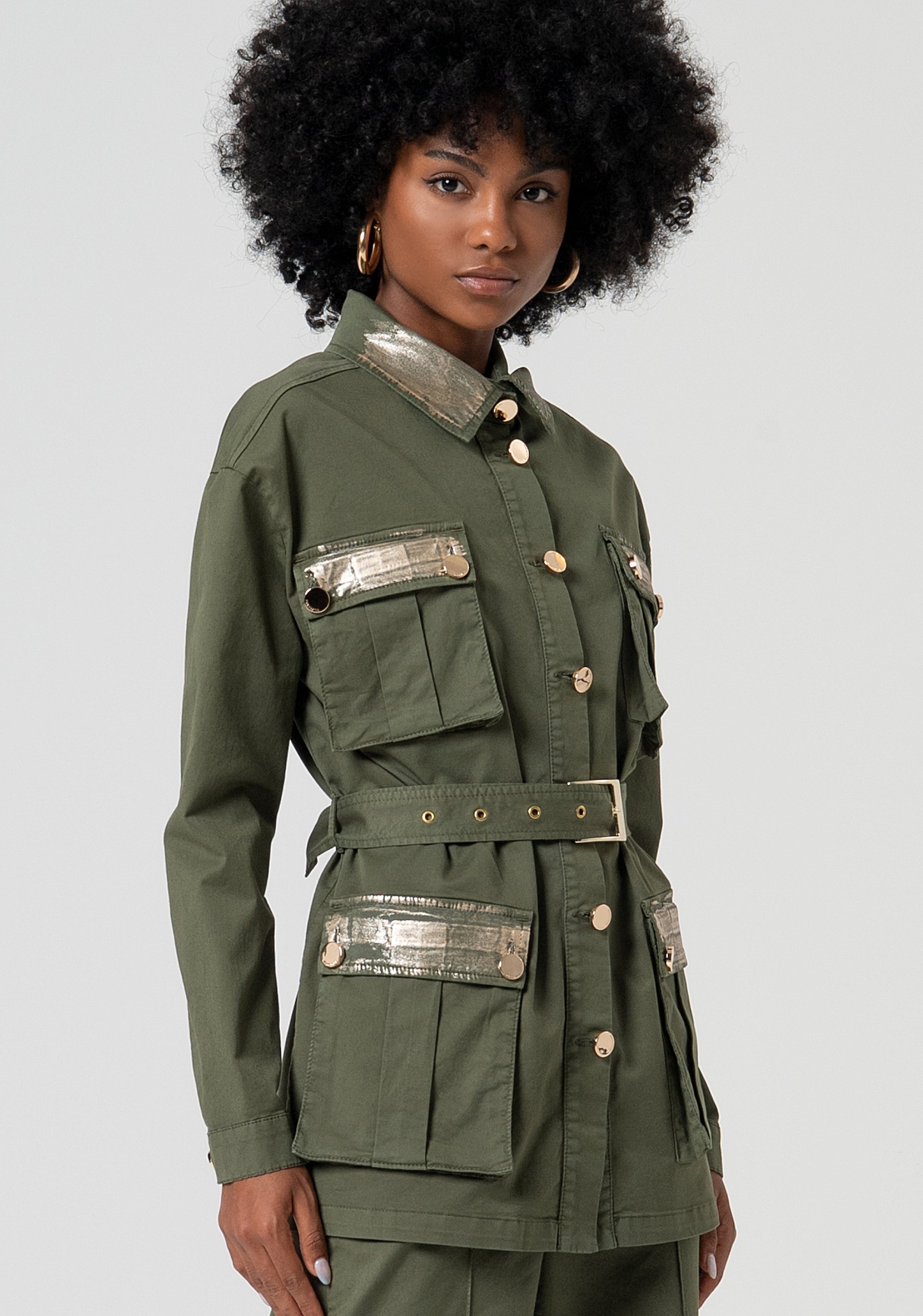 Giacca regular modello Sahariana FS25SJ3009W52301-206 Fracomina