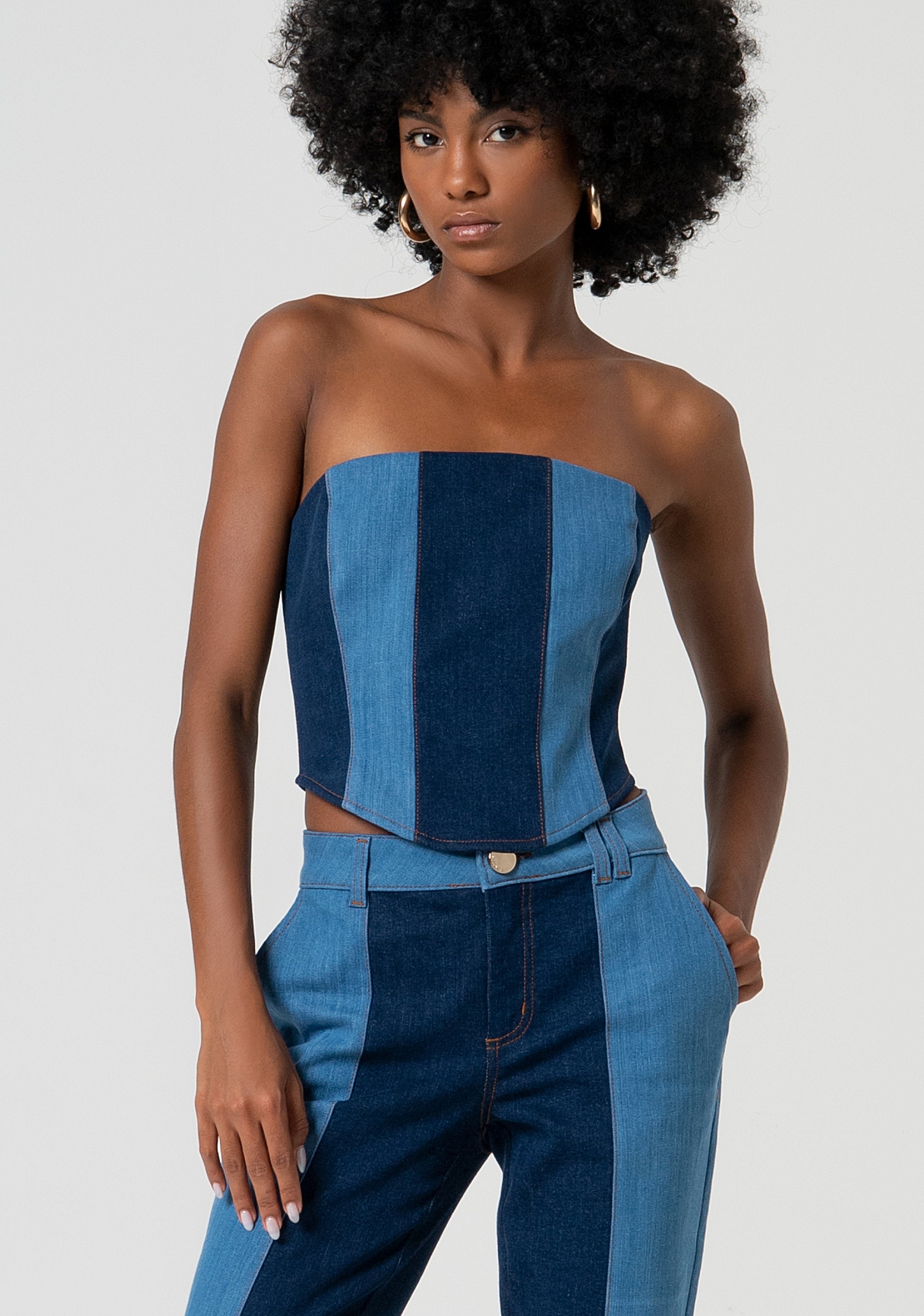 Bustier slim in denim FS25SJ5002D45001-T38 Fracomina