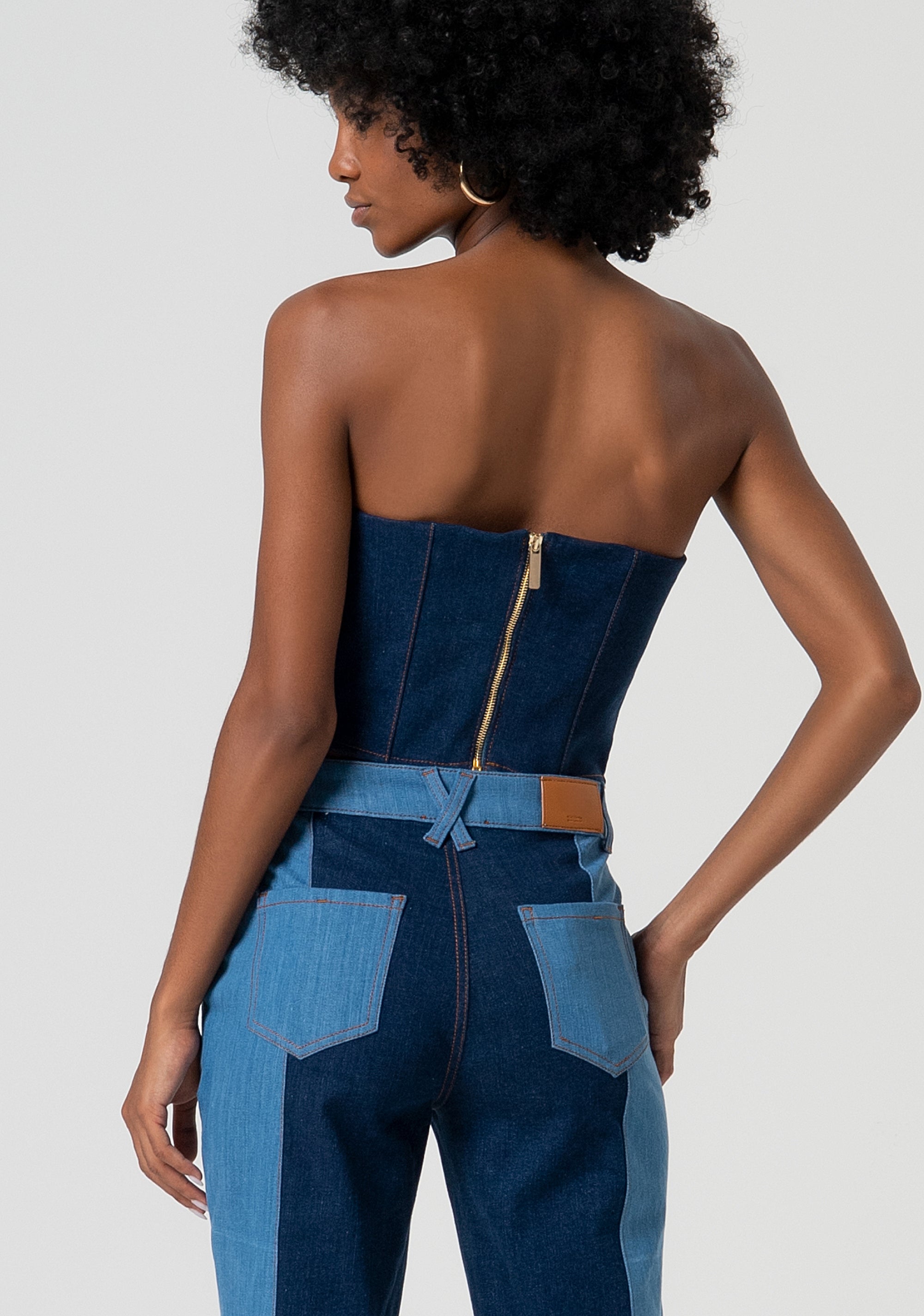 Bustier slim in denim FS25SJ5002D45001-T38 Fracomina