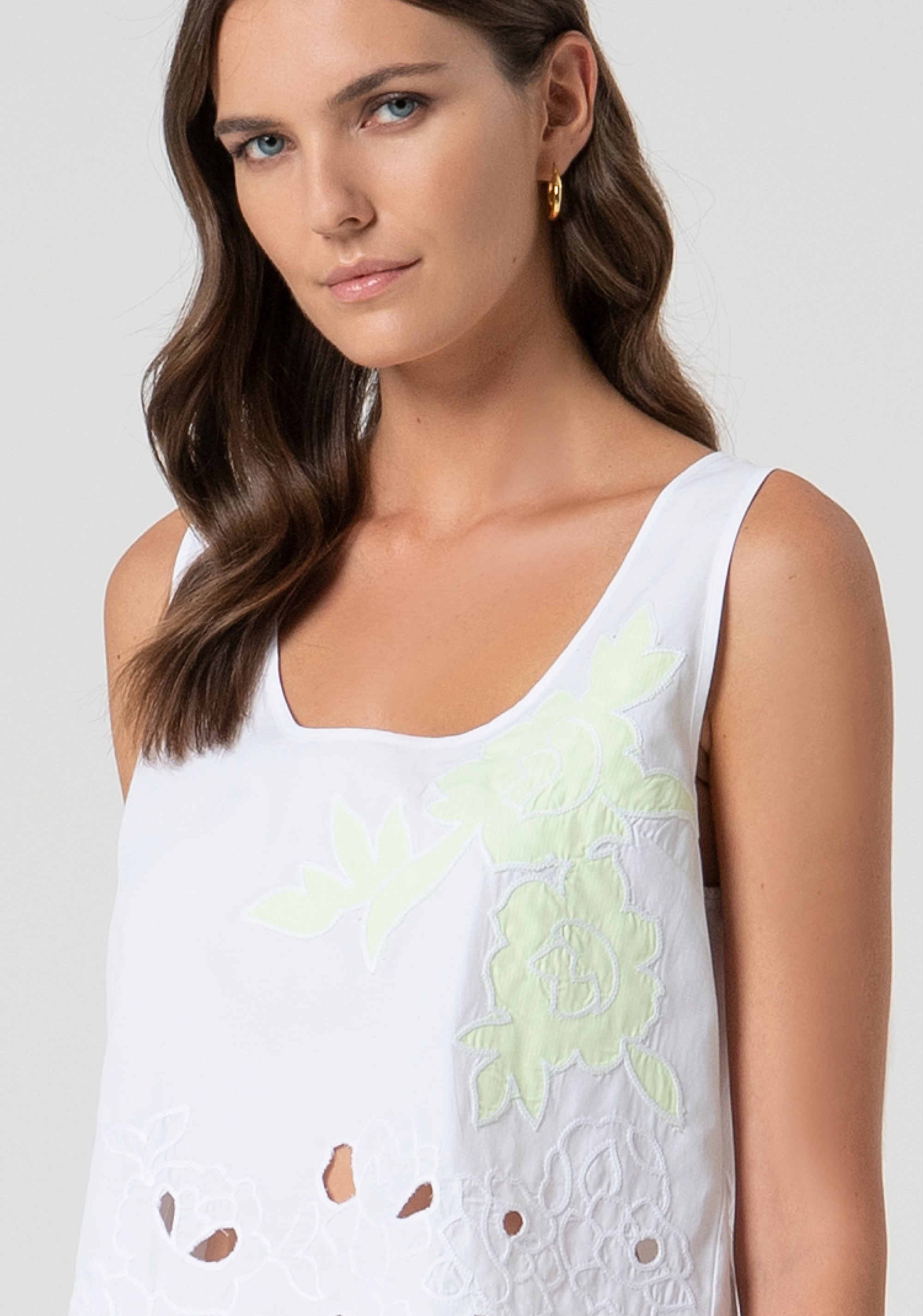Top senza maniche in pizzo San Gallo FS25ST2003W443E5-T35 Fracomina