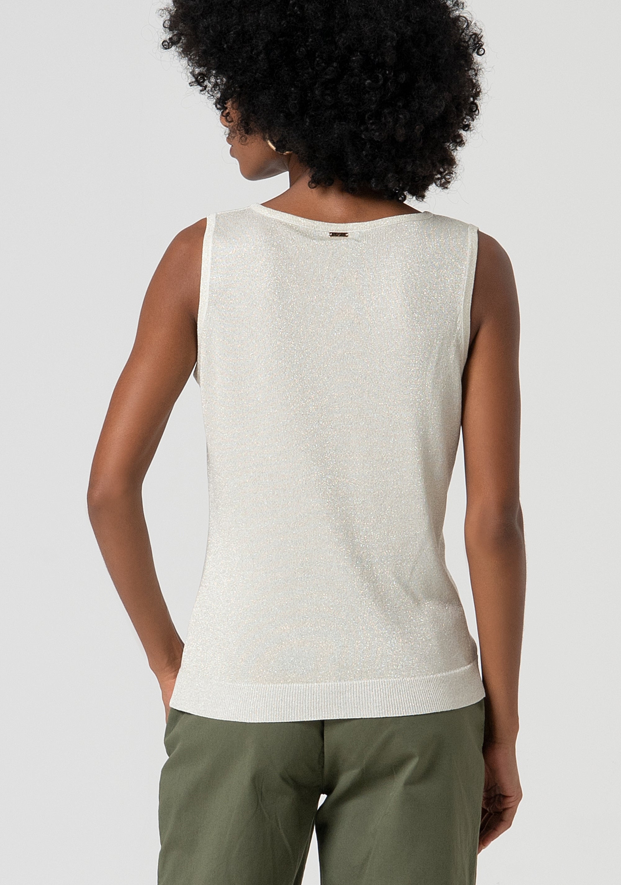 Top senza maniche in maglia con lurex FS25ST4001K51401-150 Fracomina