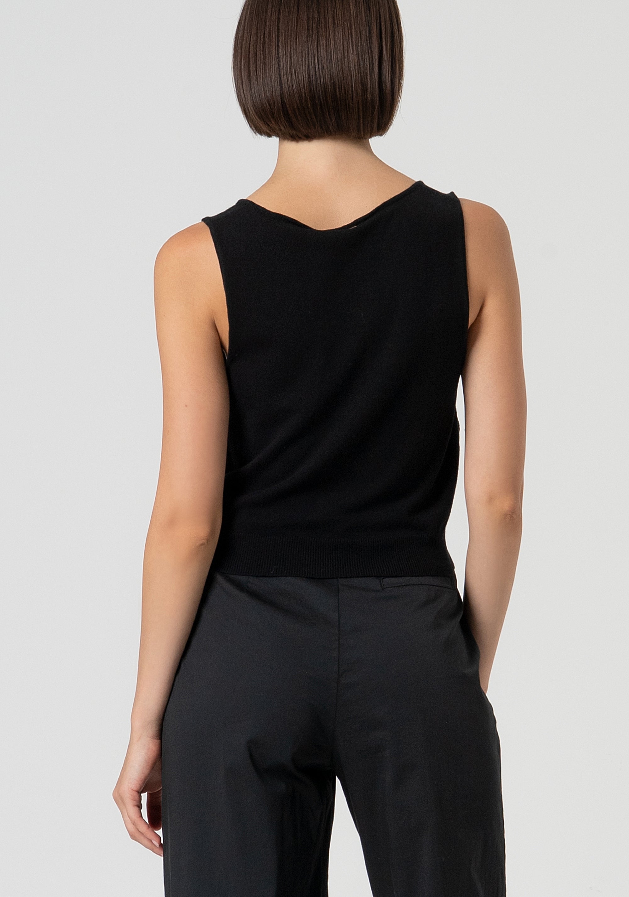 Top senza maniche in maglia con inserto in pizzo FS25ST4002K55101-053 Fracomina