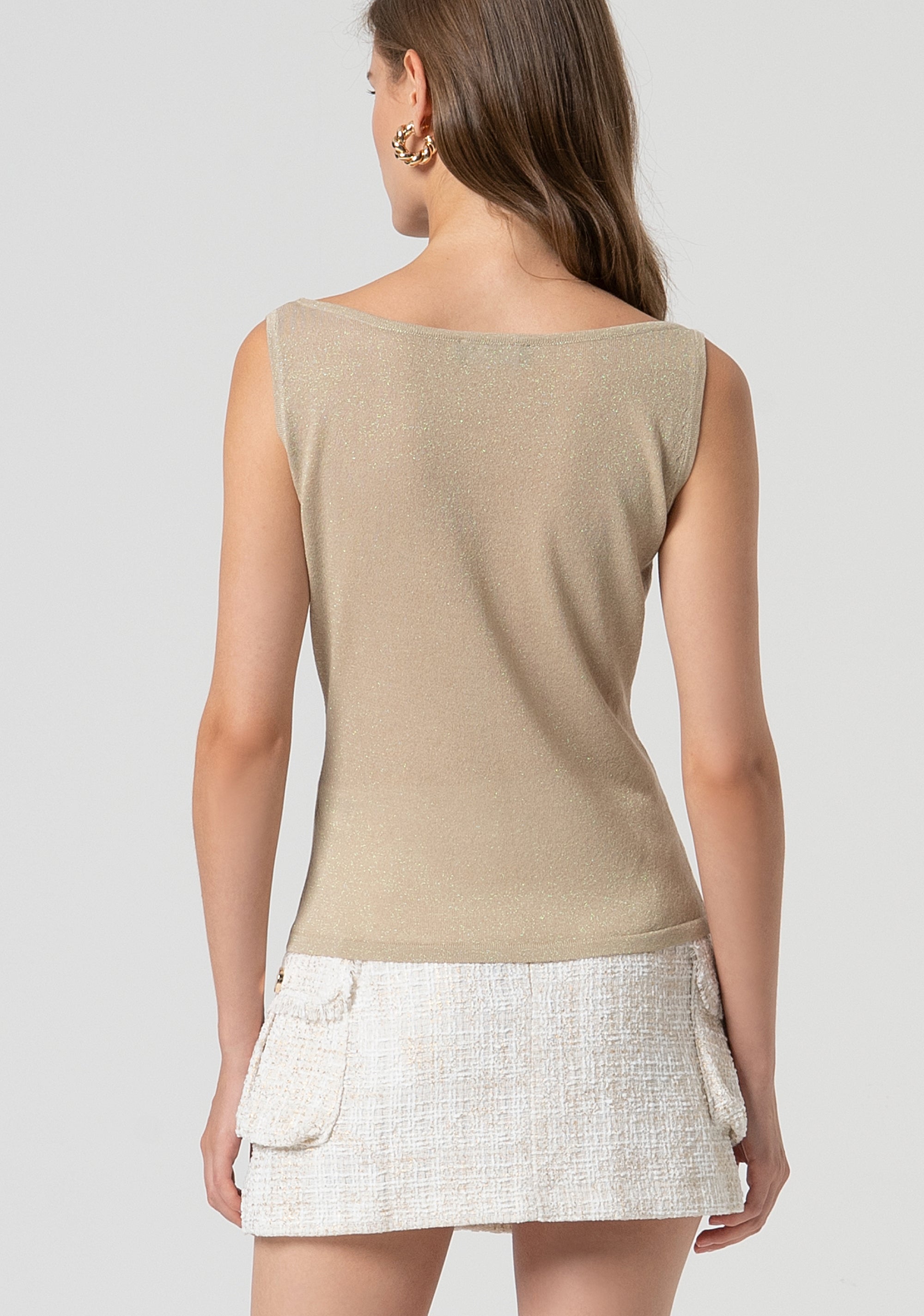 Top regular senza maniche in maglia FS25ST4006K414Q7-050 Fracomina