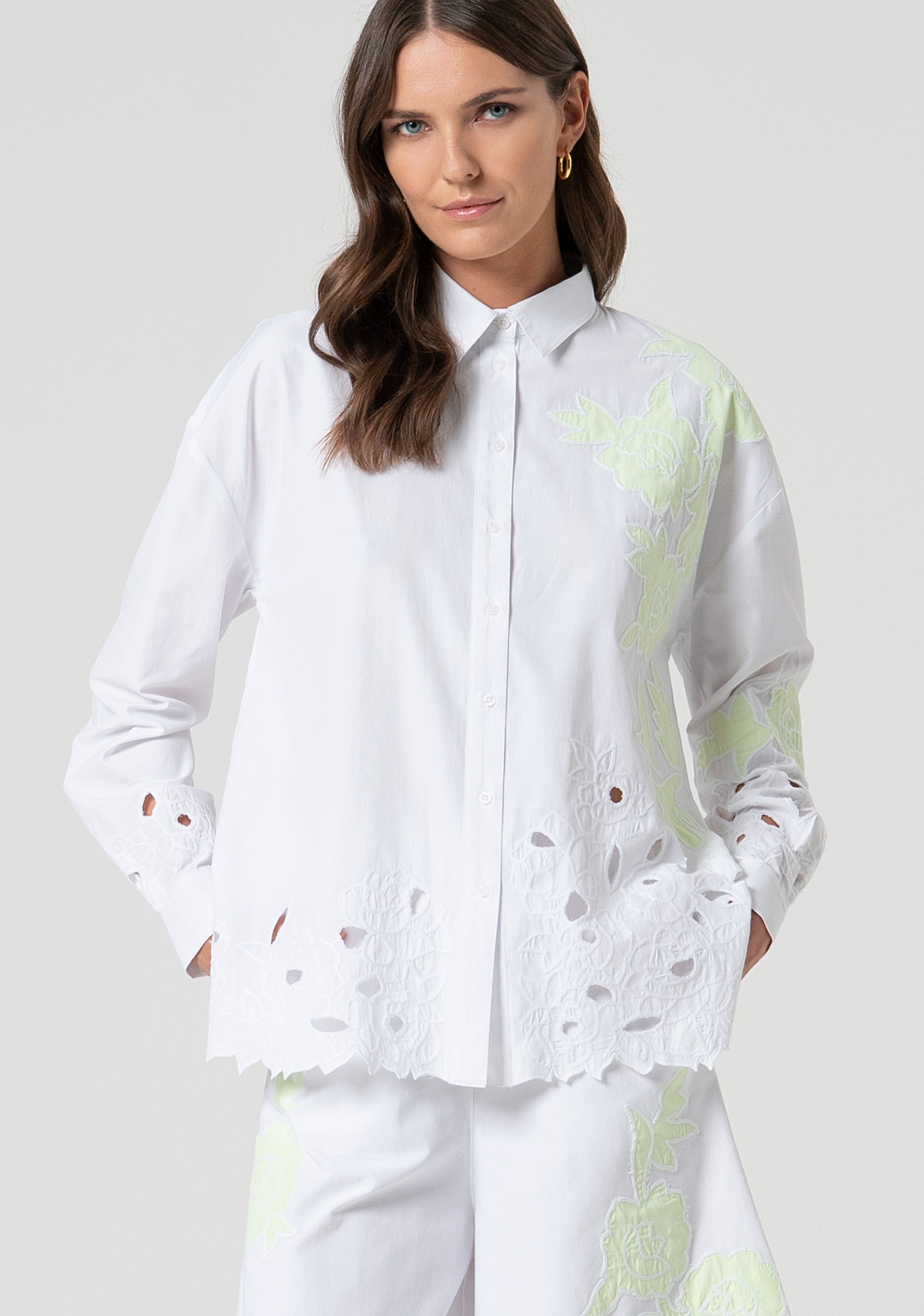 Camicia loose in pizzo San Gallo FS25ST6001W443E5-T35 Fracomina