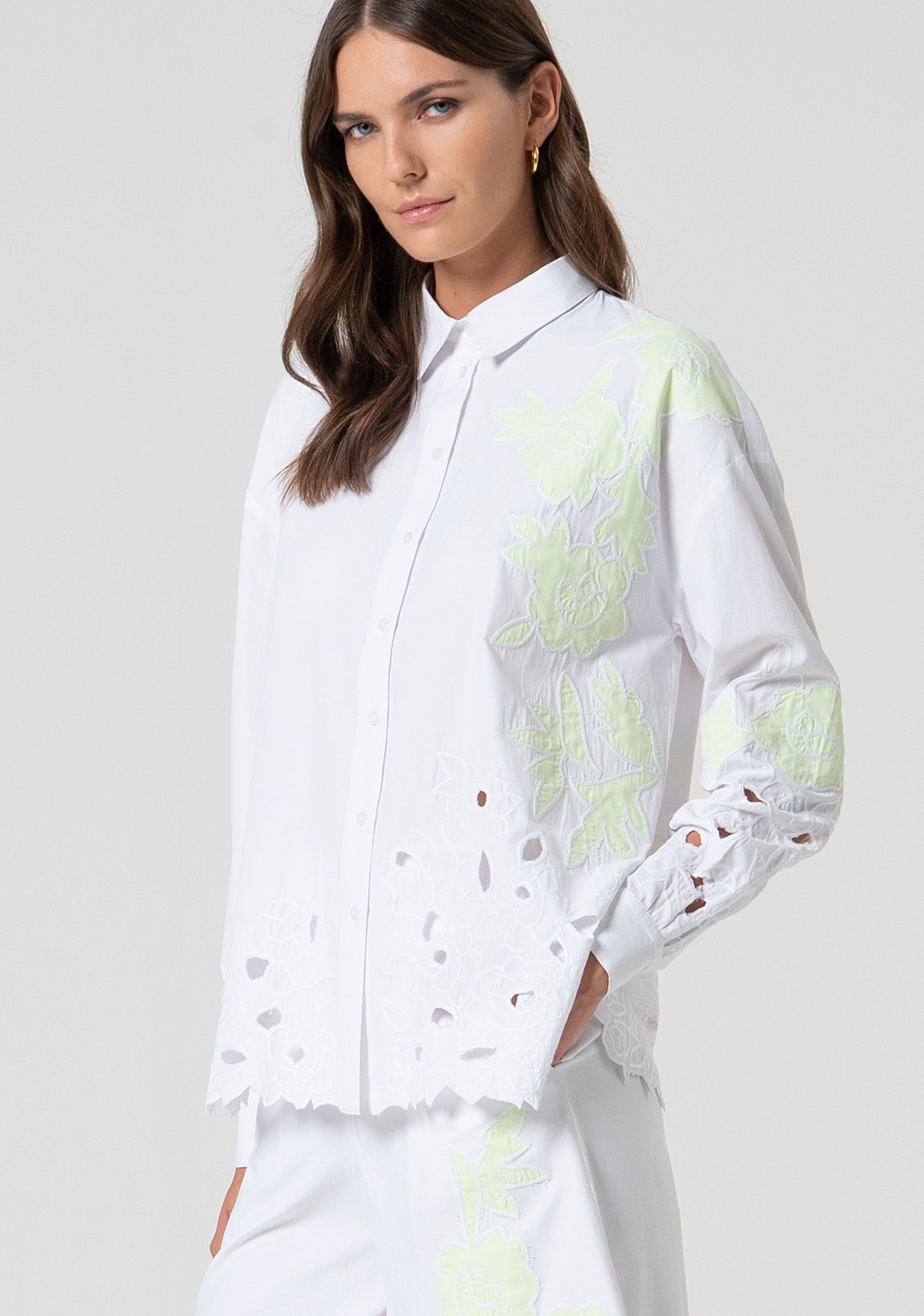 Camicia loose in pizzo San Gallo FS25ST6001W443E5-T35 Fracomina