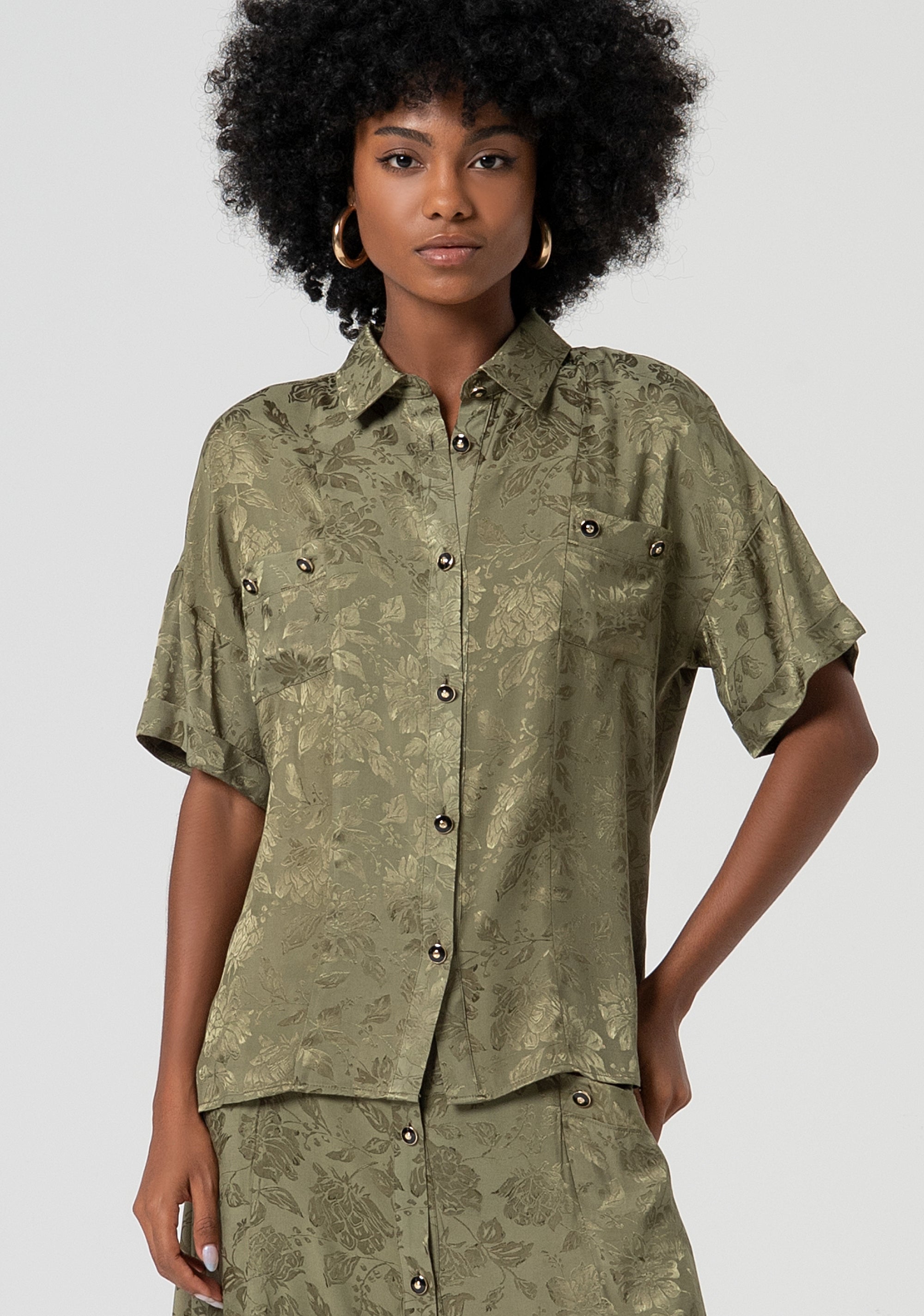 Camicia regular in fantasia floreale FS25ST6002W458F8-206 Fracomina
