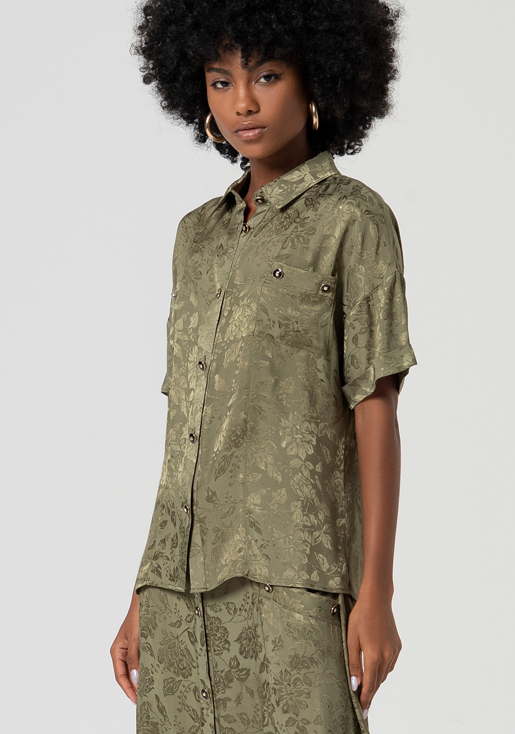 Camicia regular in fantasia floreale FS25ST6002W458F8-206 Fracomina