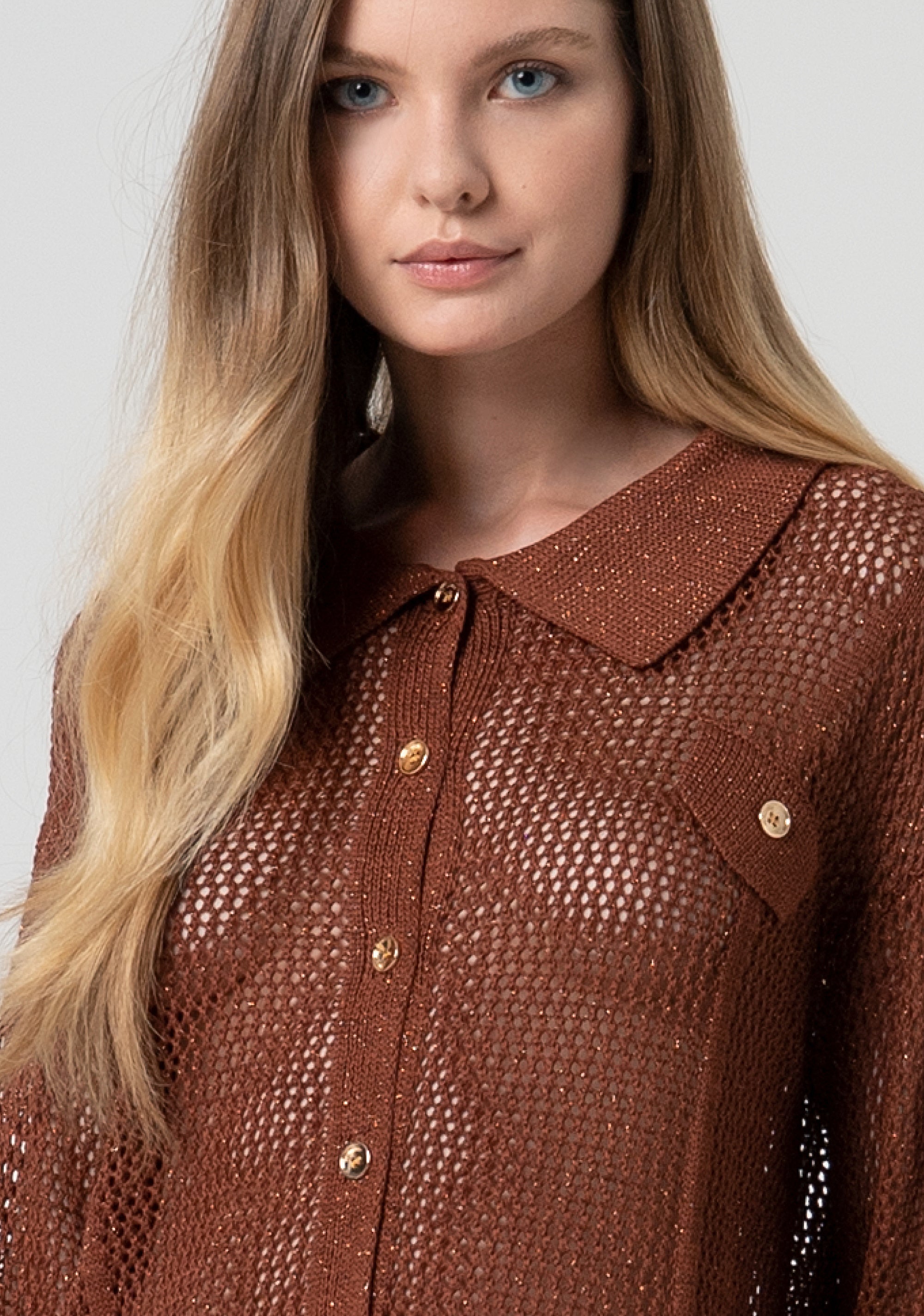 Camicia regular in maglia con punto rete FS25ST6006K514O7-T28 Fracomina