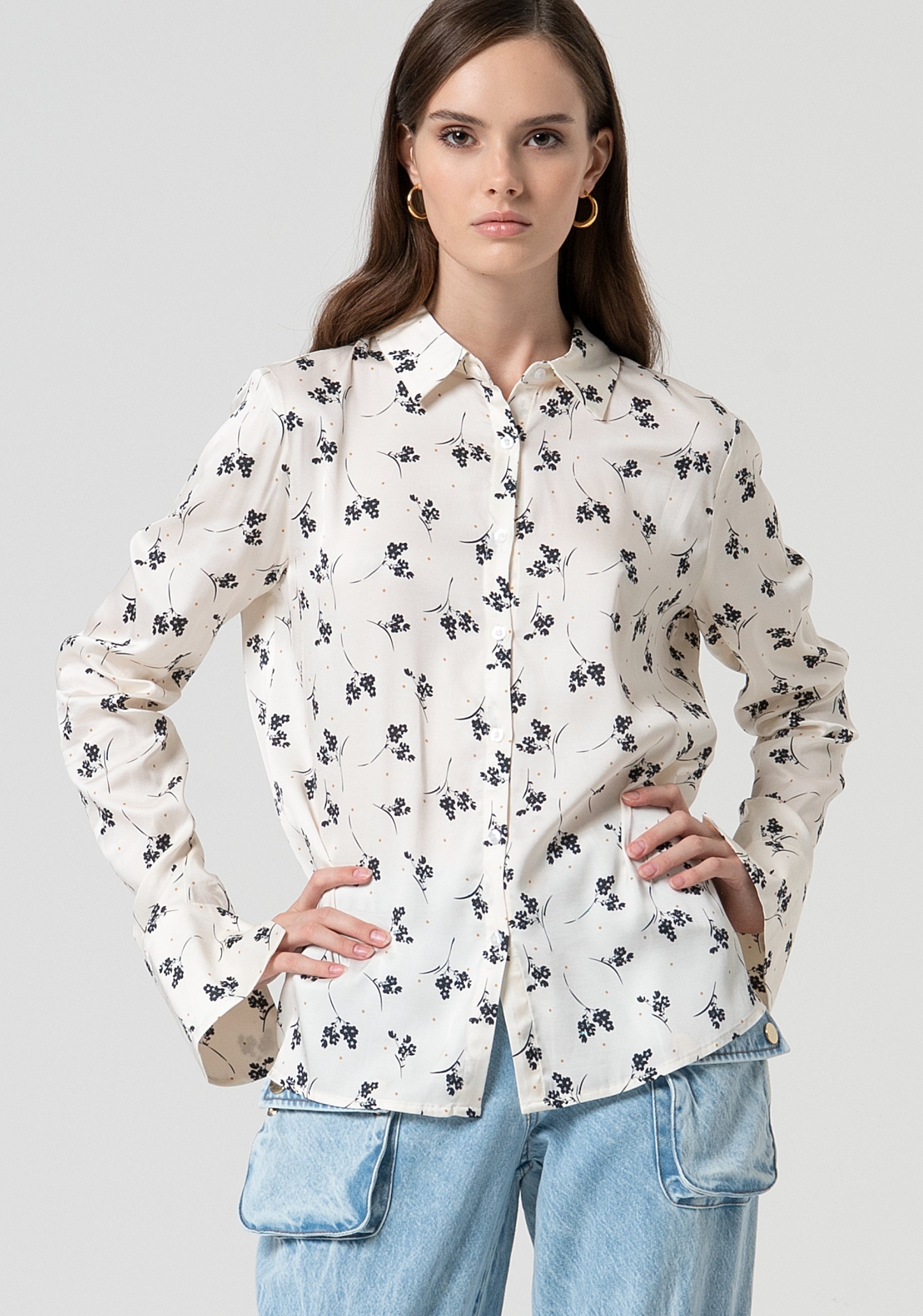 Camicia regular in fantasia floreale FS25ST6007W732T8-324 Fracomina